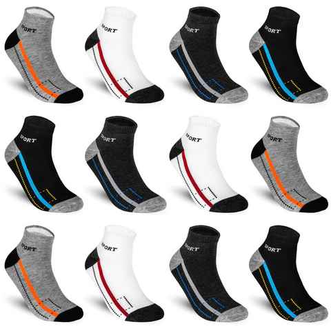 TEXEMP Sneakersocken 12 Paar Sneaker Socken Sport Freizeit Herren Damen Baumwolle Kurz (Packung, 12 Paar)