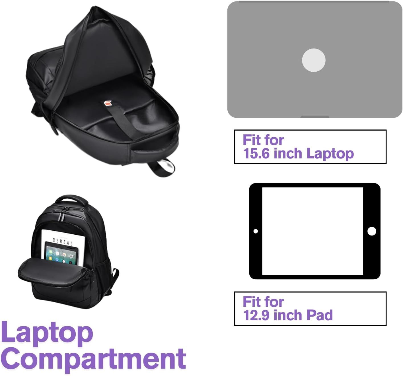 ibettertec Cityrucksack Tagesrucksack Laptop-Rucksack, Business-Reise 30L (Für Damen und Herren geeignet., Für Damen und Herren geeignet), Eignet sich für Lapto – Bild 5 von 5
