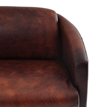 moebelfaktor 4-Sitzer Langford 4D Vintage-Cigar, Designklassiker, Vintage Leder, Rindsleder, Midcentury-Stil