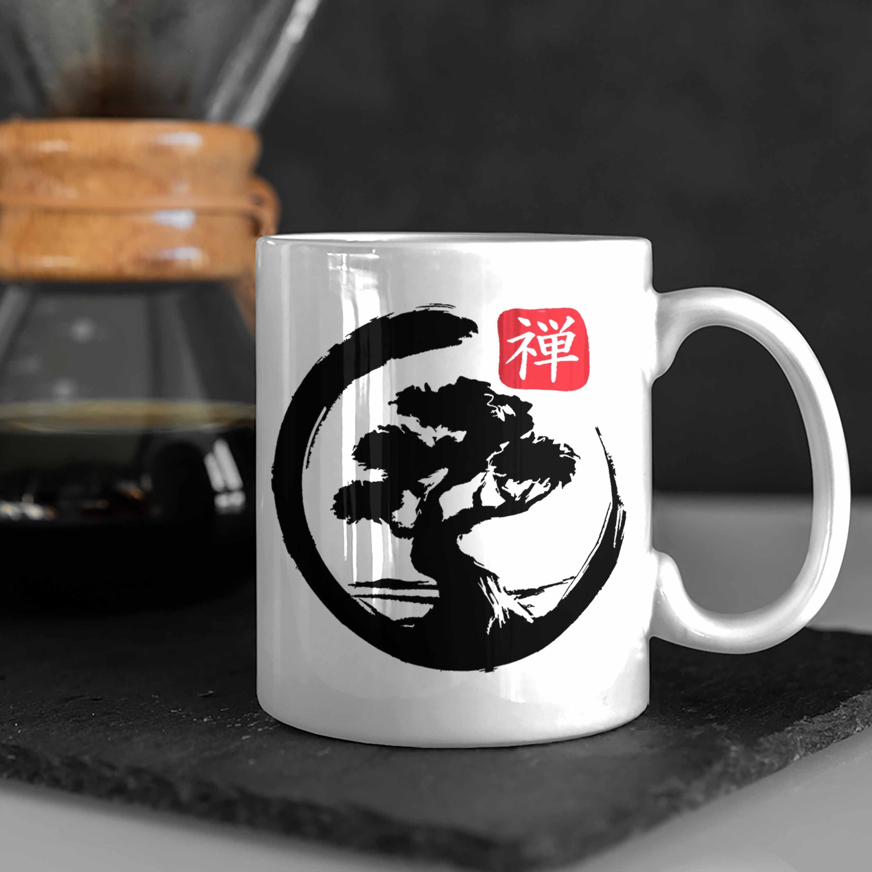 Bonsai-Liebhaber Tasse Bonsai Geschenk Weiss Lustige Tasse Trendation Silhoette für