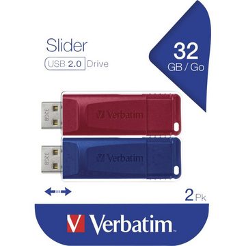 Verbatim USB-Stick 2x 32GB USB 2 USB-Stick (versenkbarer USB-Anschluss)