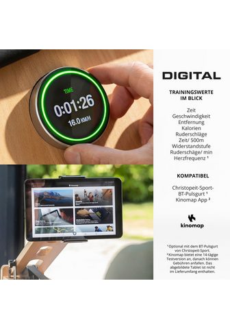 Christopeit Sport® irklavimo treniruoklis WP 5000 ir pulso diržas (Rinkinys pulso diržas Ruderzugmaschine) Irklavimo treniruoklis