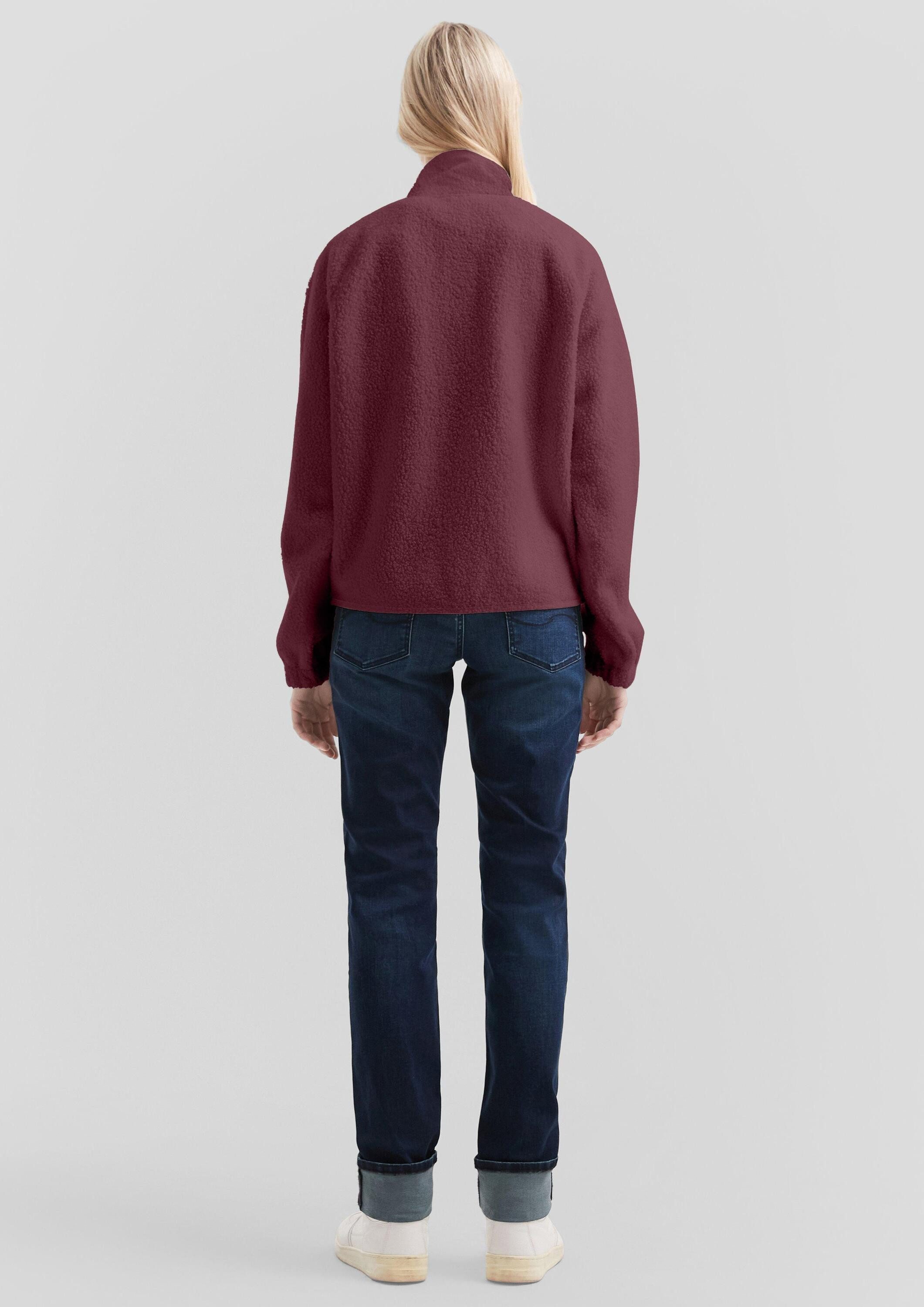 QS Sweatshirt Sweatshirt Weiche Teddyfleece-Jacke mit Druckknöpfen
