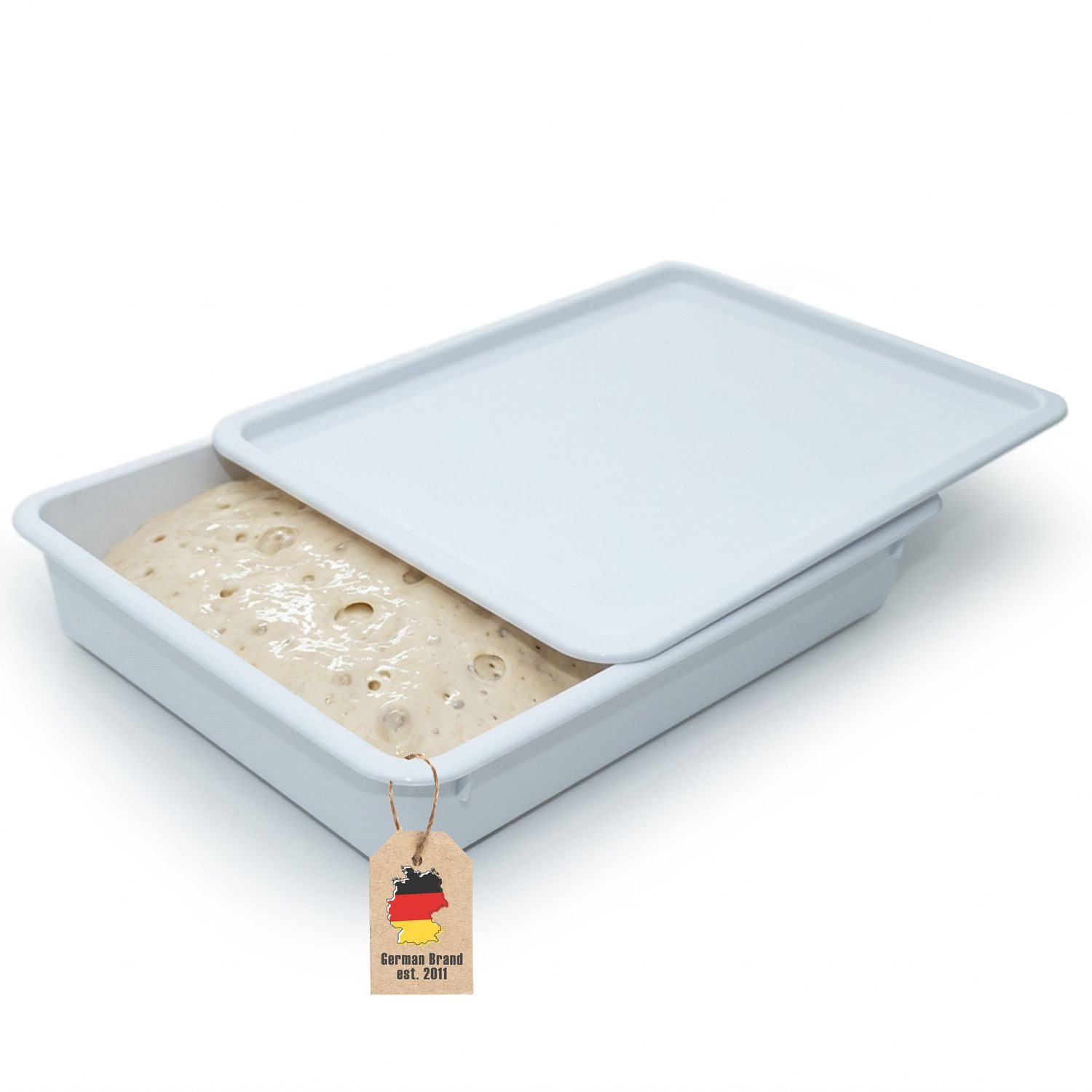 Intirilife Gärkorb, (1-tlg), Pizzaballenbox mit Deckel Weiß Teigbox Pizzateig Gärbox Teigwanne