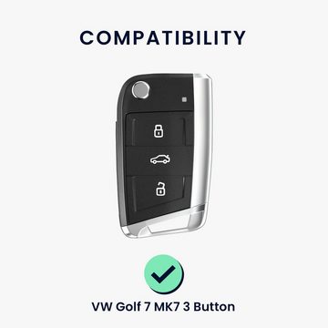 kwmobile Schlüsseltasche Hülle für VW Golf 7 MK7 3-Tasten Autoschlüssel (1-tlg), Schlüsselhülle TPU Autoschlüssel Cover
