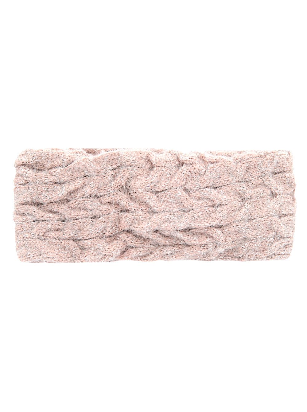 axy Haarband Damen Strickstirnband mit Zopfmuster, Silberfäden & Twist-Knoten, Strick Winter Stirnband Hairband
