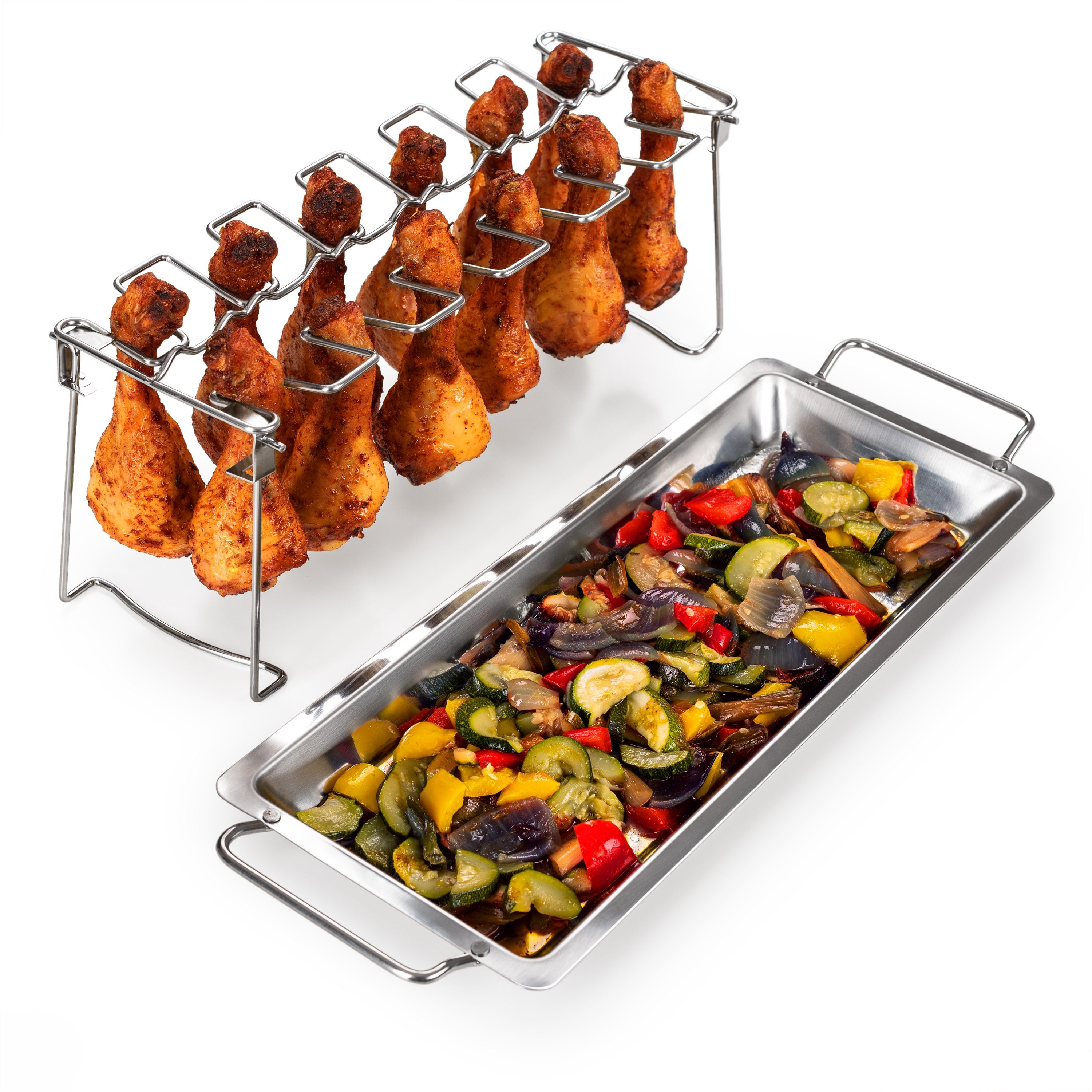 Hähnchenbräter Robuster Hähnchen Grill Ständer, für 12 Schenkel