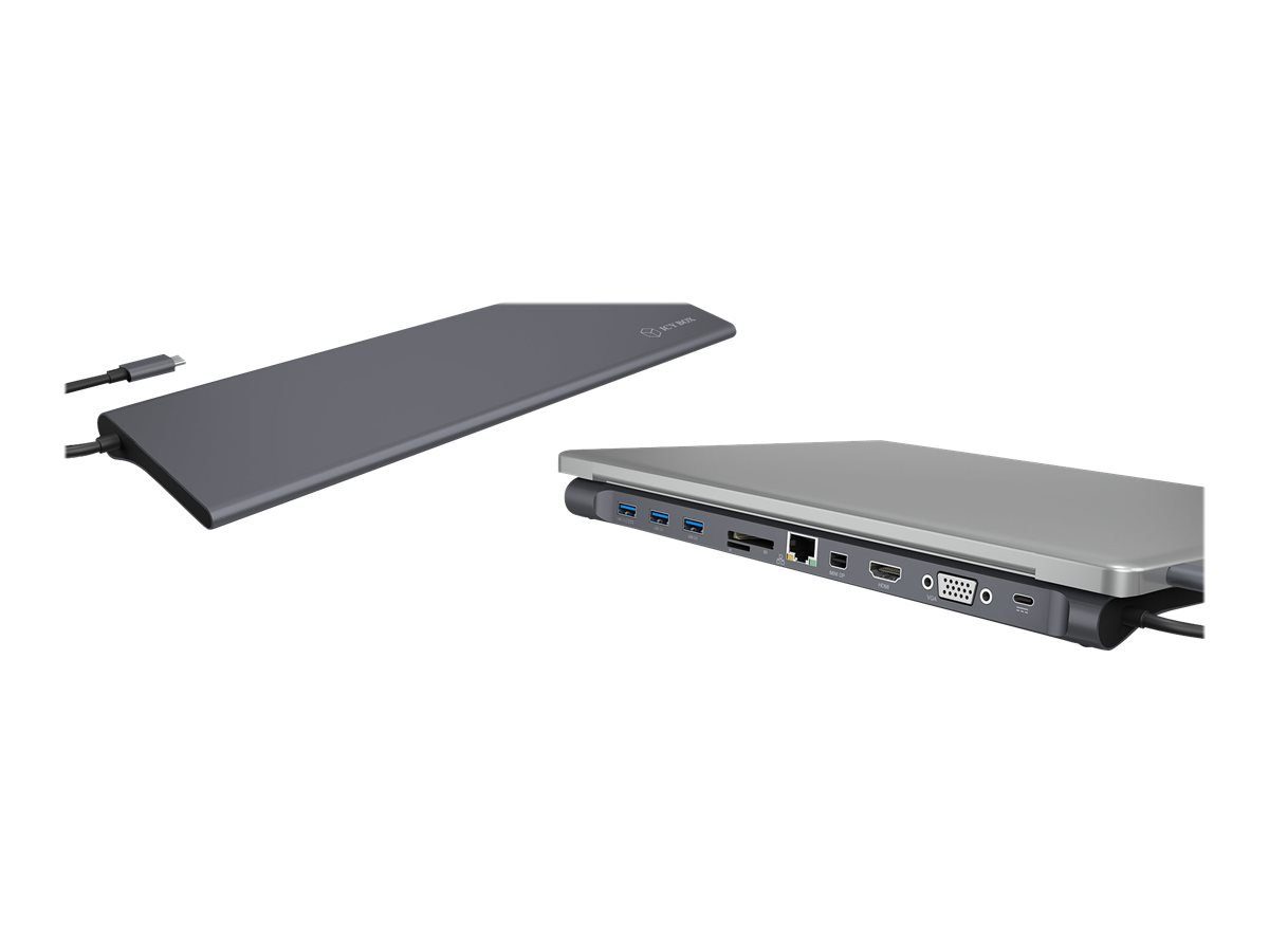 Laptop-Dockingstation RAIDSONIC Multi Dockingstation IcyBox USB-C -> HDMI/DP/USB3.0/LAN/FL r
