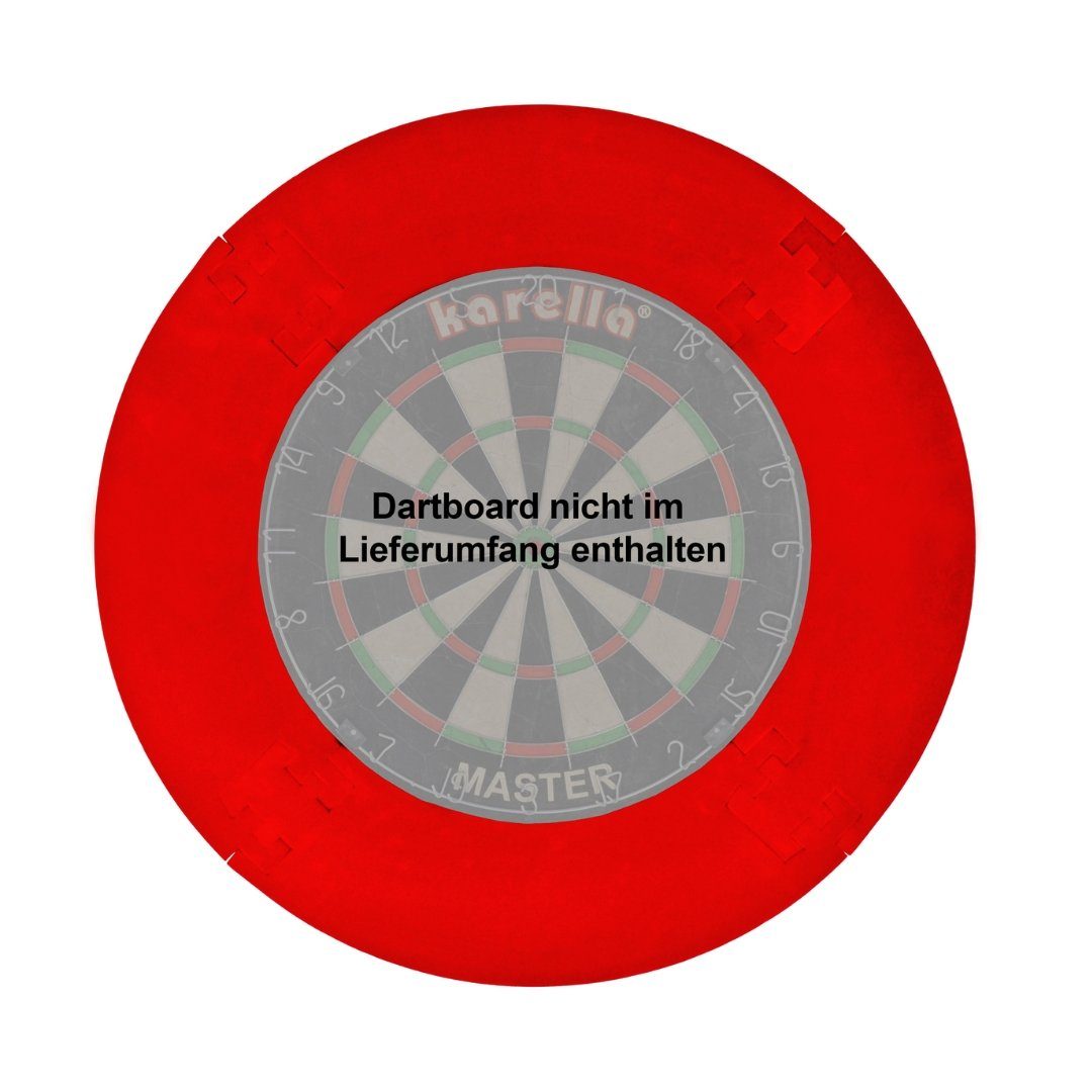 Karella Dart-Wandschutz Catchring EVA 4-teilig rot, Dart Board Surround Border Umrandung für Dartscheibe Board