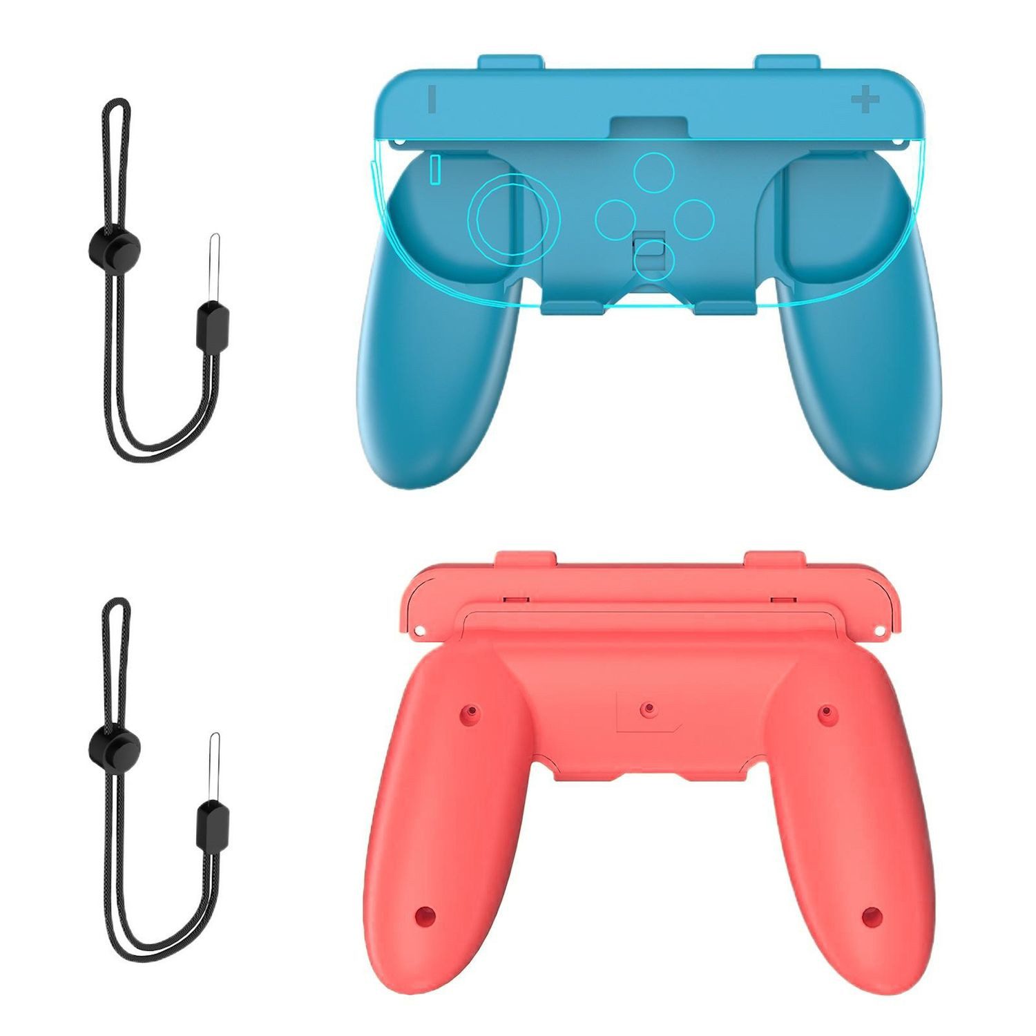 Wigento Handyhülle Für Nintendo Switch 2 2-in-1 Joy-Con Controller Halterung Blau Rot, Dual & Single Use kompatibel