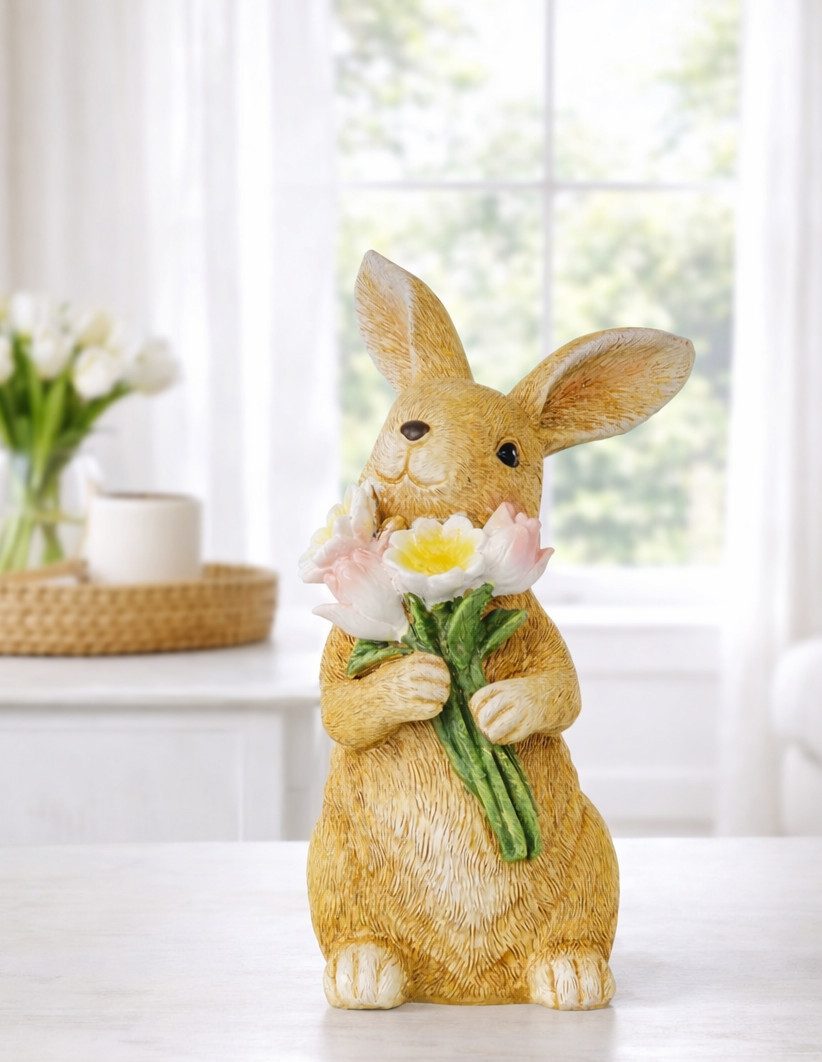 LB H&F Lilienburg Osterhase Osterhase Dekofigur Osterdeko Deko Ostern Dekoration Skulptur (edel Design Osterfigur Frühlingsdeko Fensterbrett Liebe Familie Family Deko Hase Kaninchen modern Osterschmuck bunt draußen Häschen Geschenk Mutter, Fensterbrett Hasenfigur Osterfigur Frühjahrsdeko zum hinstellen aufstellen kaufen Objekt), Tischdeko Tischschmuck Fenster Frühling Frühjahr, Wohnzimmer Eingang Eingangstüre Tischdekoration Kanninchen Shabby), 2026 Blume BLUMENSTRAUSS Vintage Hygge niedlich süß