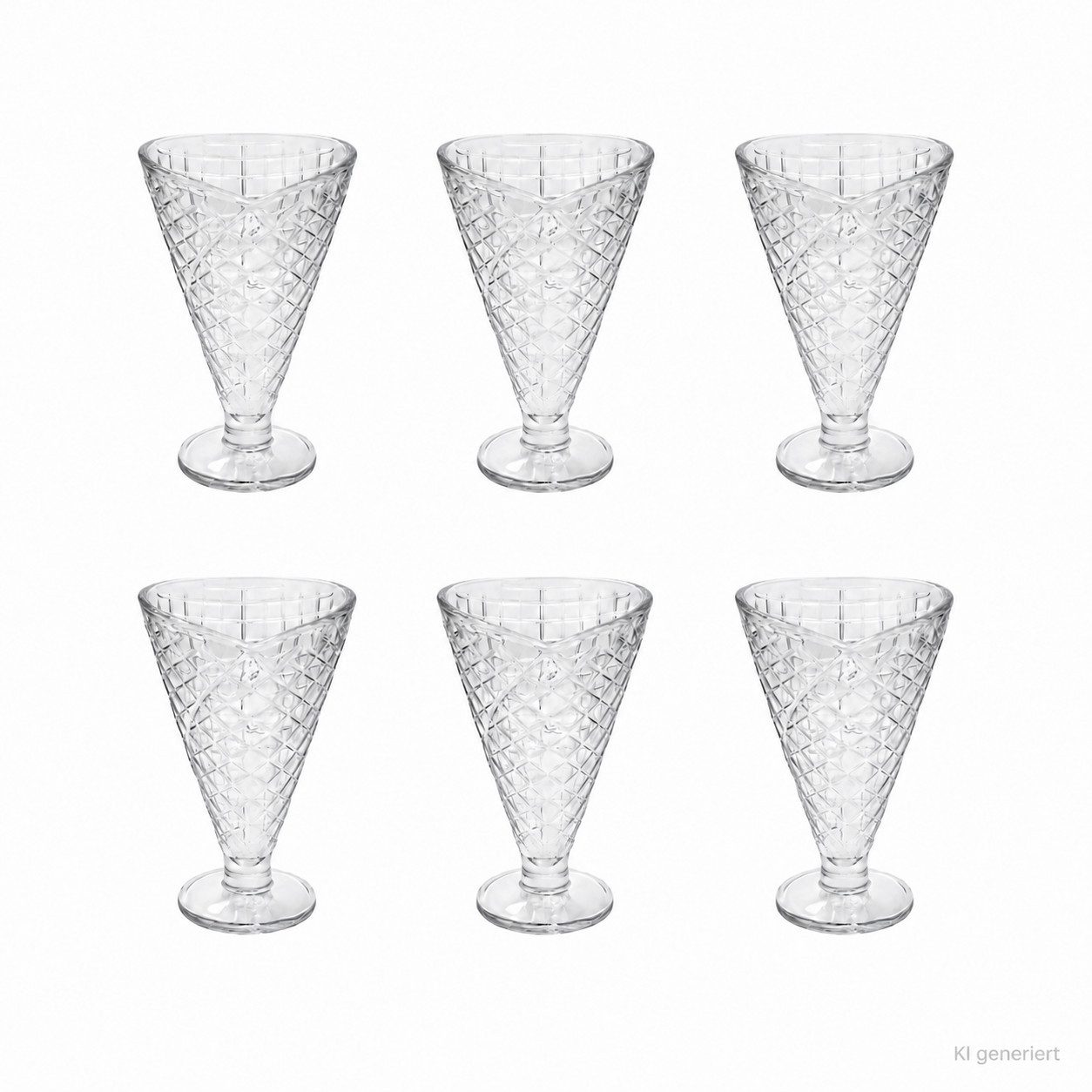 MamboCat Eisschale 6er Set COPA HELADO Eisbecher 340ml auf Fuß Glas, Glas