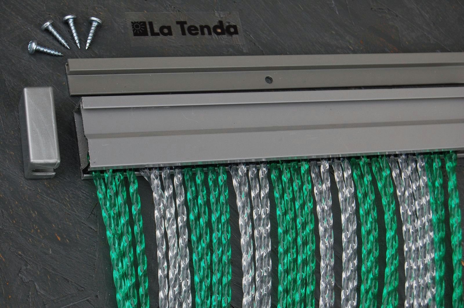 2 Länge PVC cm, individuell Streifenvorhang und Tenda - kürzbar Breite RIMINI x La 90 grün, La Insektenschutz-Vorhang 210 Tenda