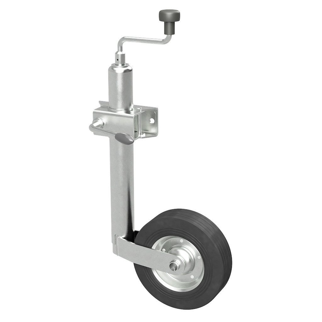 SUPROD Anhänger-Stützrad Stützrad mit Klemme Bugrad Anhänger Trailer 150 kg, Ø 48 mm Außenrohr