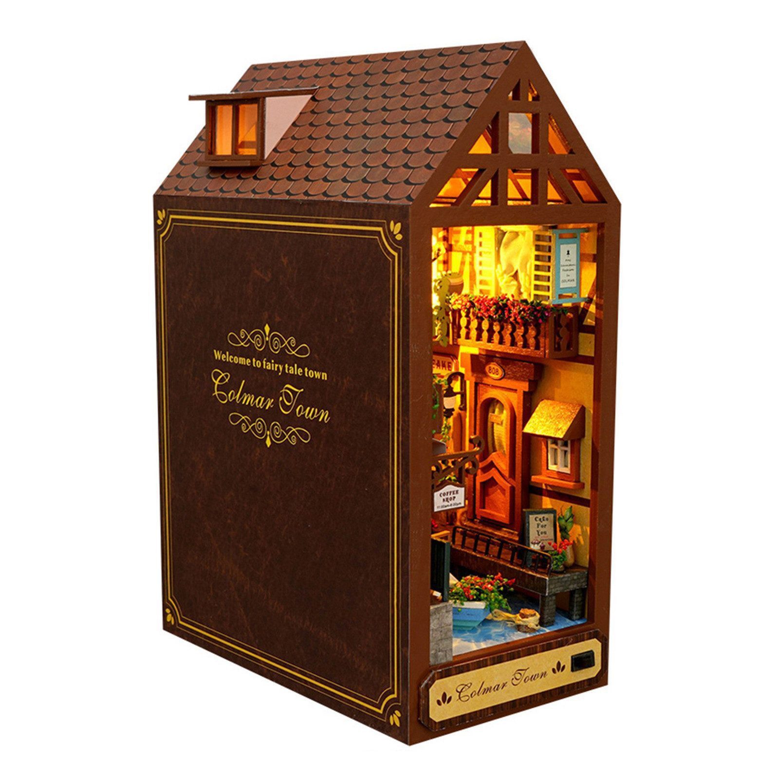 FUROKOY 3D-Puzzle 3D-Puzzle Holzkunst Bücherregal,Haus Bücherecke günstig online kaufen