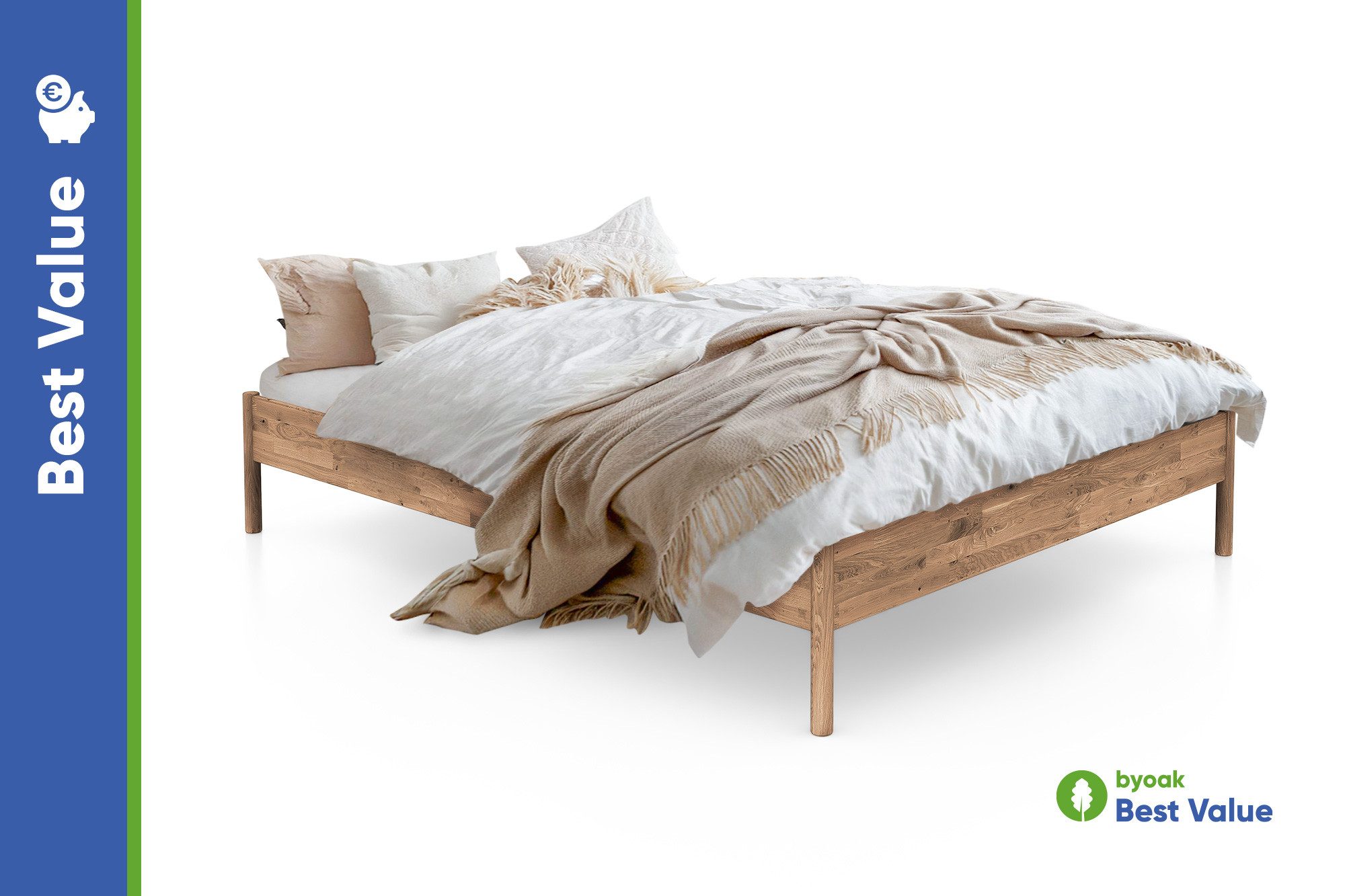byoak Massivholzbett AGNES ohne Kopfteil, Geölt günstig online kaufen
