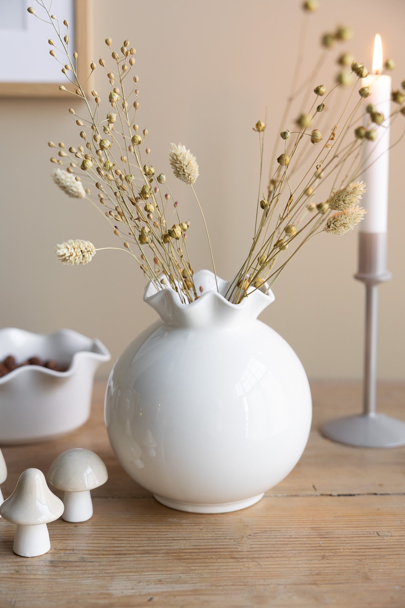 Storefactory Dekovase Vase Vallvik H16cm Keramik weiß