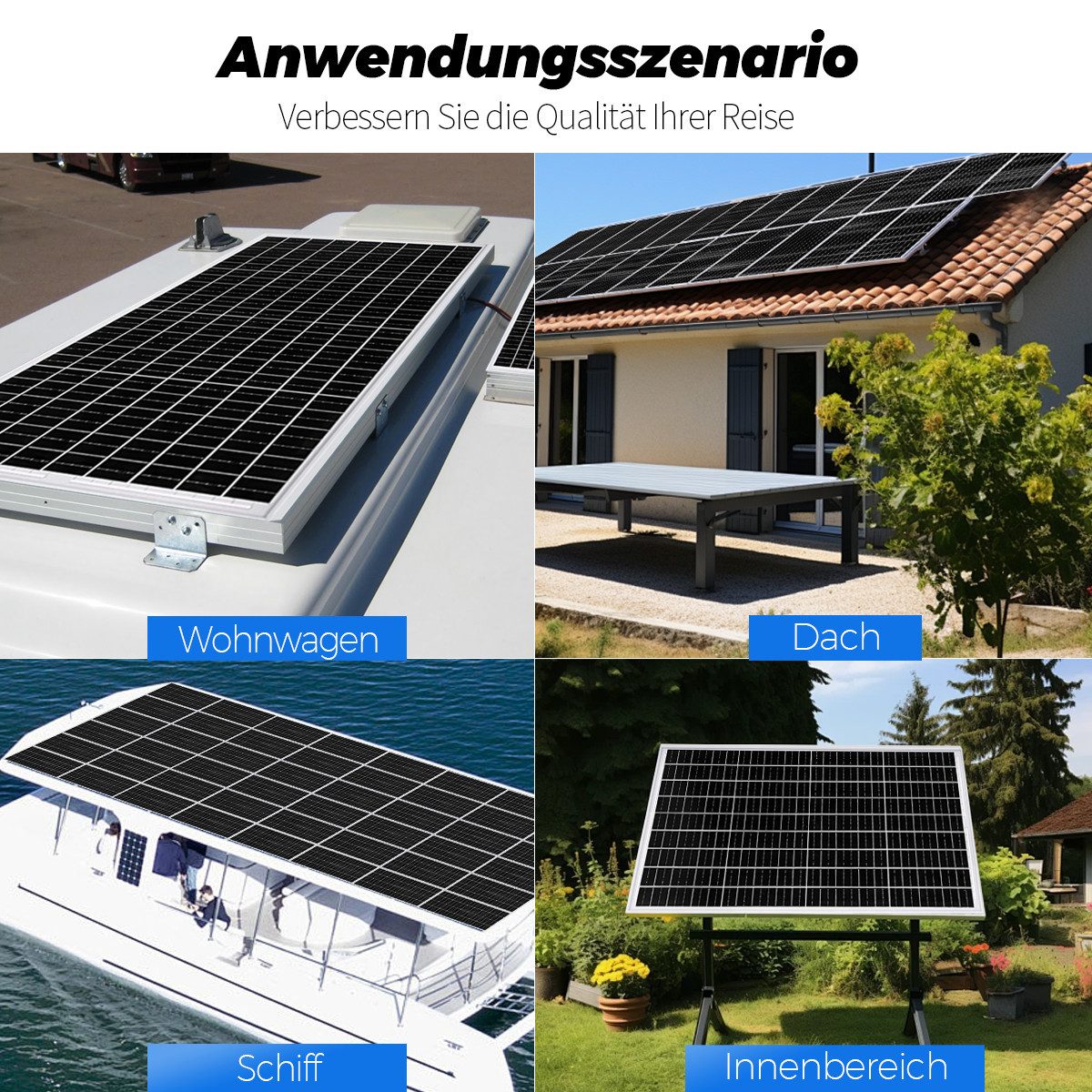 Rhein Beleuchtung Solarmodul 200W Solarpanel Set 12V Monokristallin für Wohnmobil & Camping, 200 W, Monokristallin, (Set, 1-St., Inkl. 40A MPPT-Regler, Y-Kabel, 2×100W Module, Plug & Play), Mit Halbzellen-Technologie, IP65 wasserdicht, hohe Effizienz