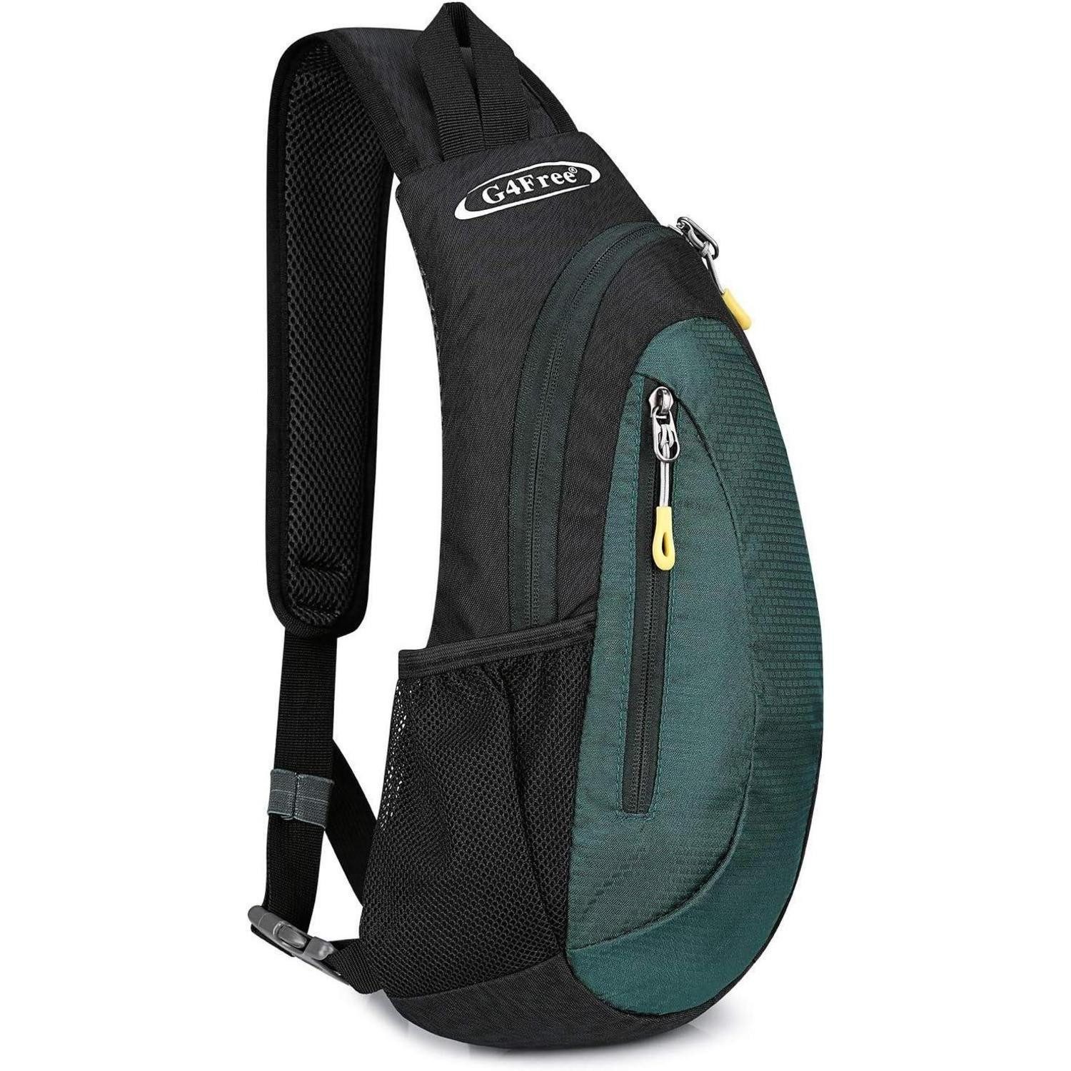 LuxusKollektion Minirucksack Brusttasche Sling Umhängetasche Rucksack S Schwarz und Dunkelgrün