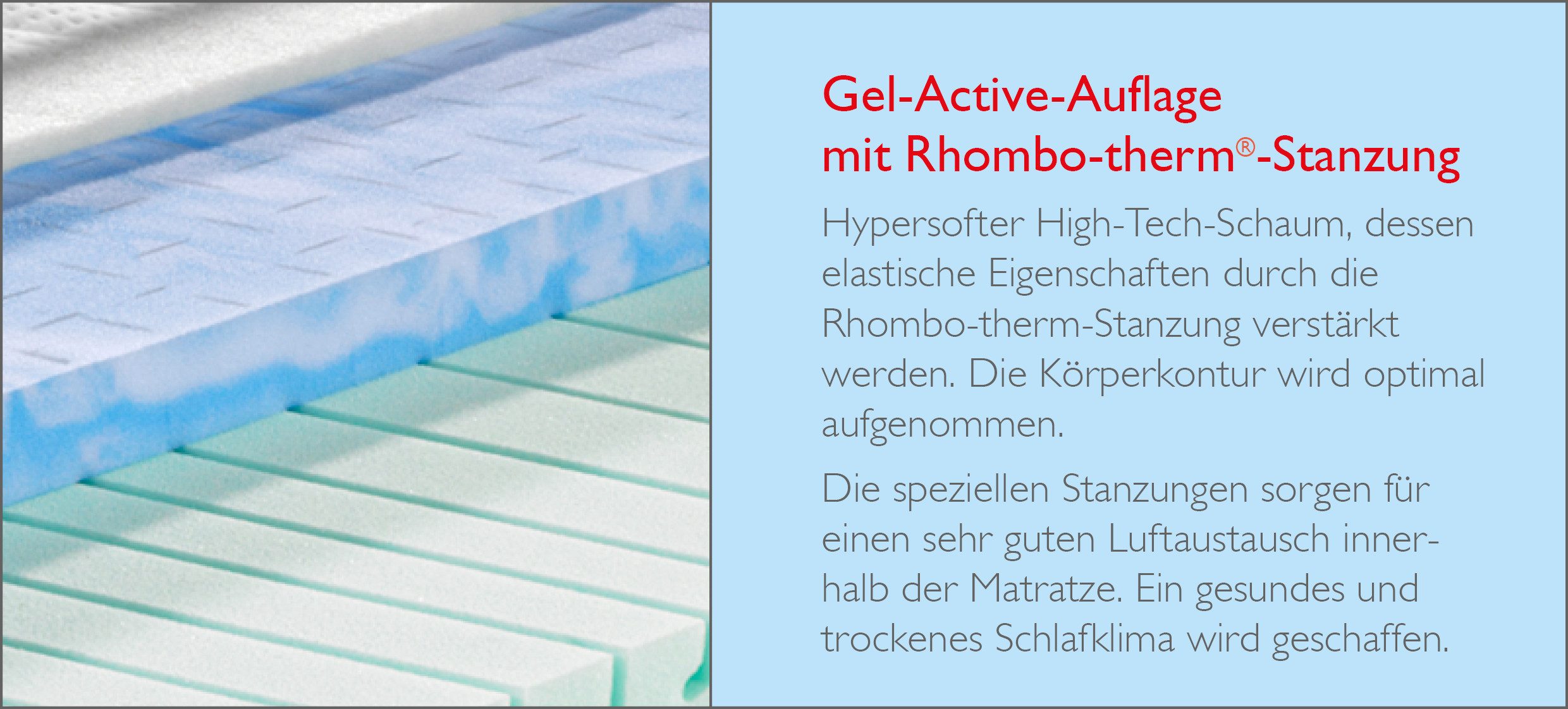 Gelschaummatratze Badenia Trendline® 7-Zonen-Kaltschaummatratze BT 320 ...