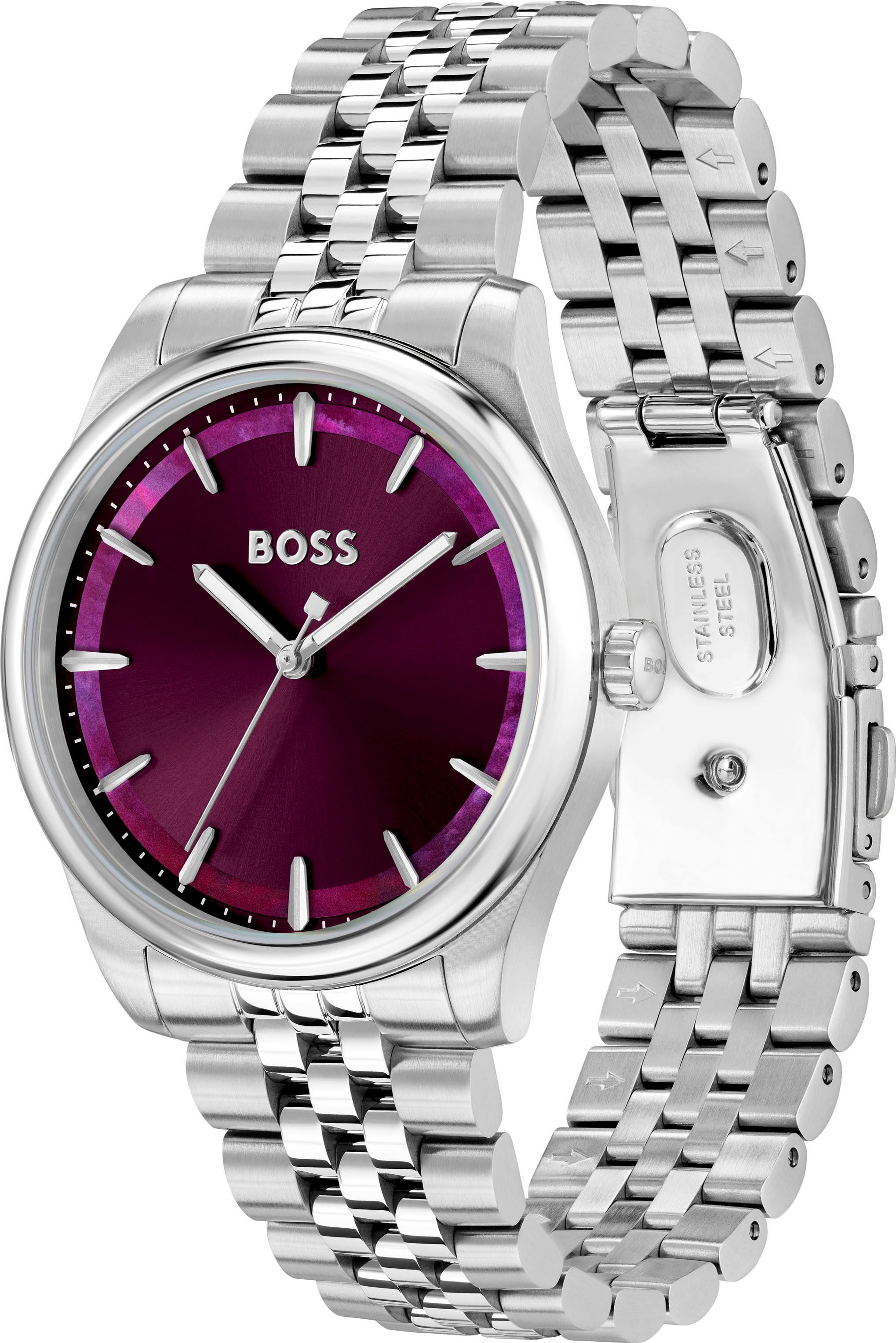 BOSS Quarzuhr GRACEFUL 1502778, Armbanduhr, Damenuhr, Edelstahlarmband, ana günstig online kaufen