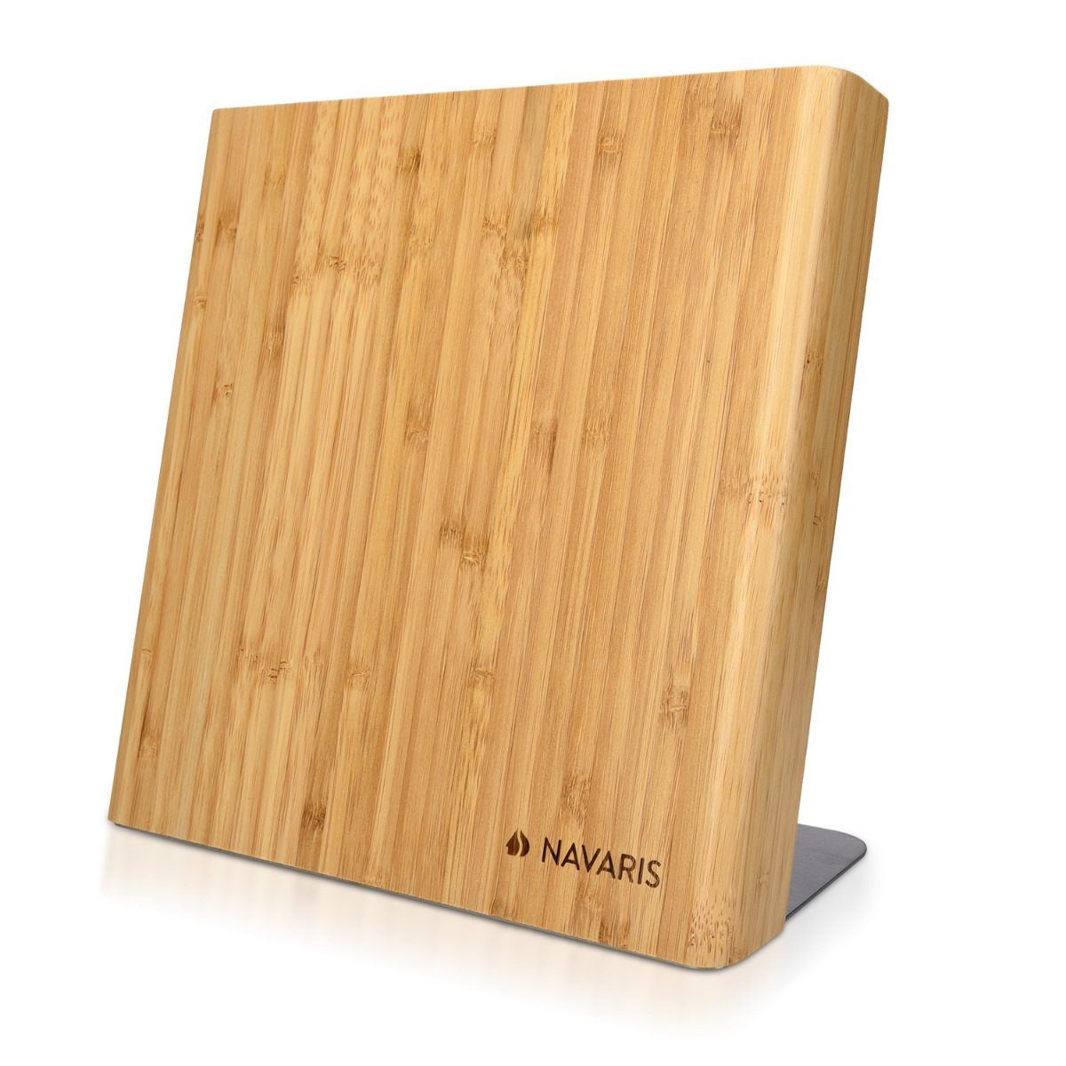 Messer-Set Messerhalter magnetisch aus Bambus - Holz Magnethalter - 23x22,5cm