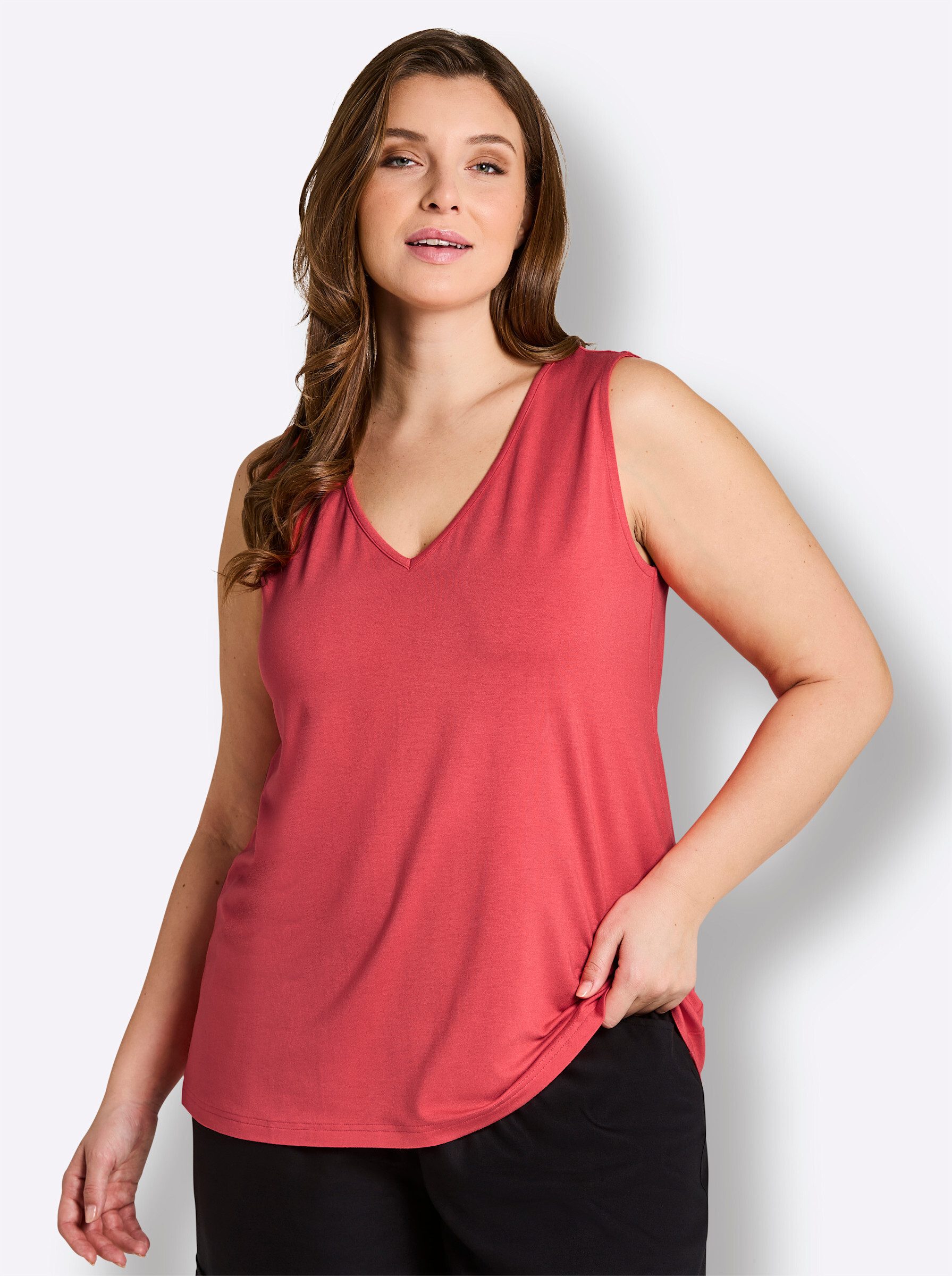 Sheego Strandkleid Shirttop Ärmellos