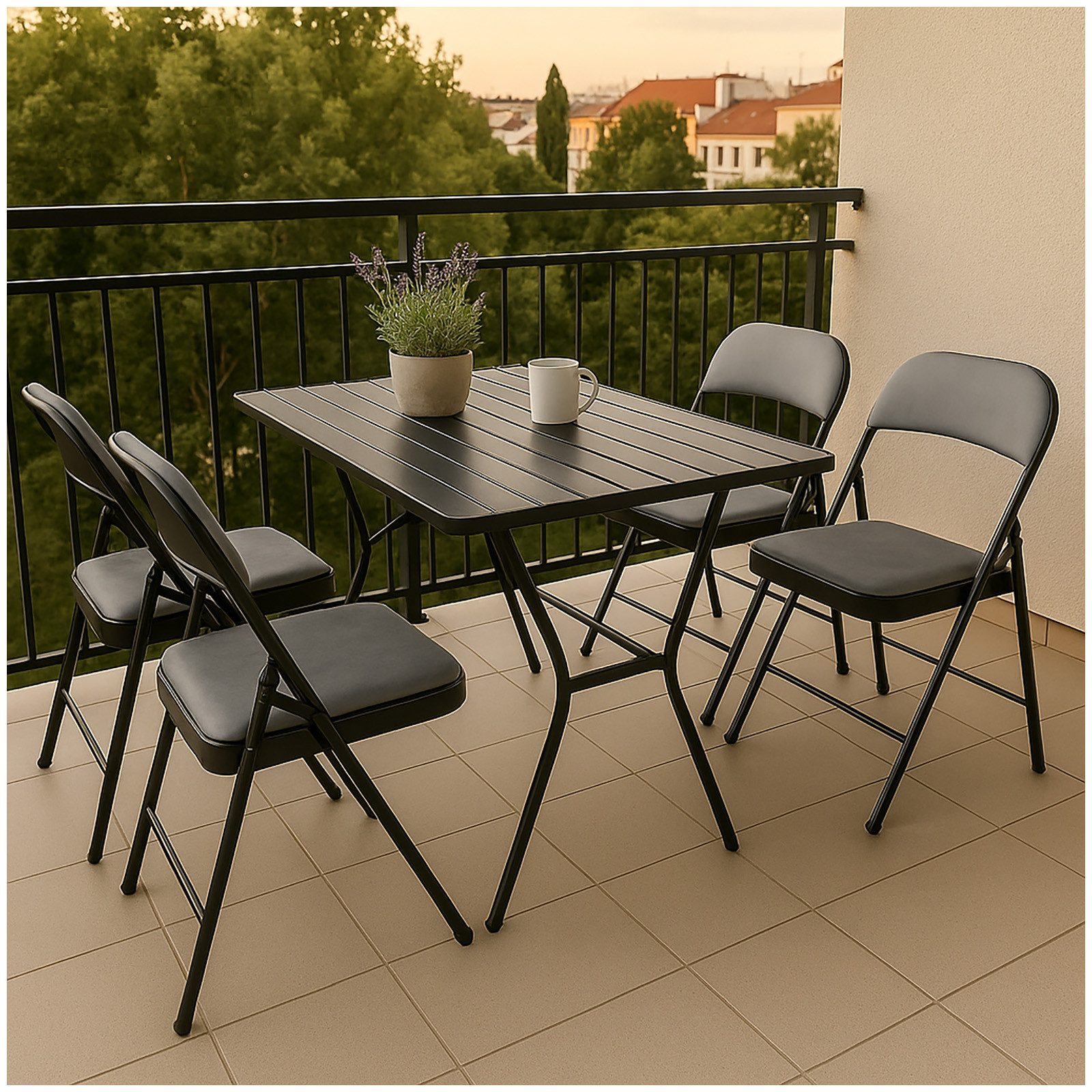 HTI-Living Klappstuhl Klappstuhl Wedigo Velvet Grau günstig online kaufen