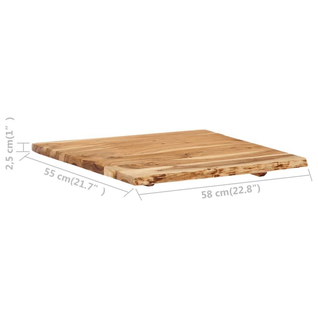 vidaXL Badezimmer-Set Badezimmer-Waschtischplatte Massivholz Akazie cm 58x55x2,5