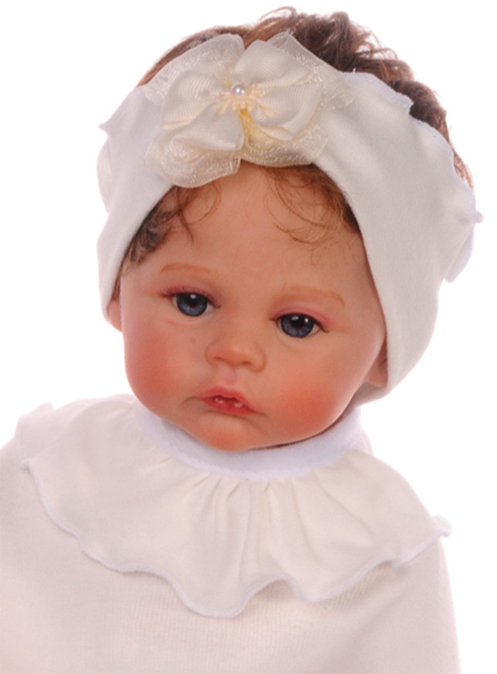 La Bortini Stirnband Kopfband für Babys und Kinder Haarband in Creme mit Blumen elastisch, weich, ecry in verschiedenen Größen