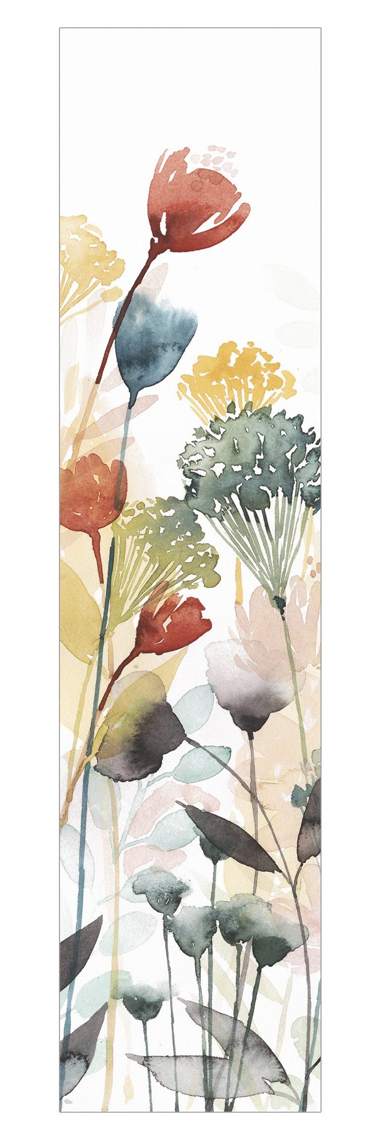 Bilderdepot24 Schiebegardine Flächenvorhang blickdicht Wildblumen im Sommer II (1 St), halbtransparent, Wohnzimmer große Flächengardine lichtdurchlässig als Klett-System