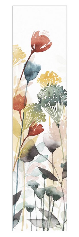 Bilderdepot24 Schiebegardine Flächenvorhang blickdicht Wildblumen im Sommer II (1 St), halbtransparent, Wohnzimmer große Flächengardine lichtdurchlässig für Klemm-System