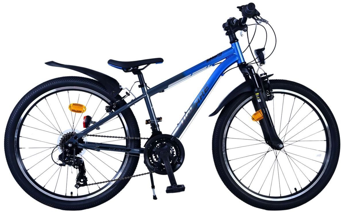 T&Y Trade Mountainbike 24 Zoll Kinder Jugend MTB Fahrrad Mountainbike Bike Rad Blau XC 22560, 21 Gang Shimano, Kettenschaltung, Federgabel, 21 Shimano Gang, Licht, Schutzbleche