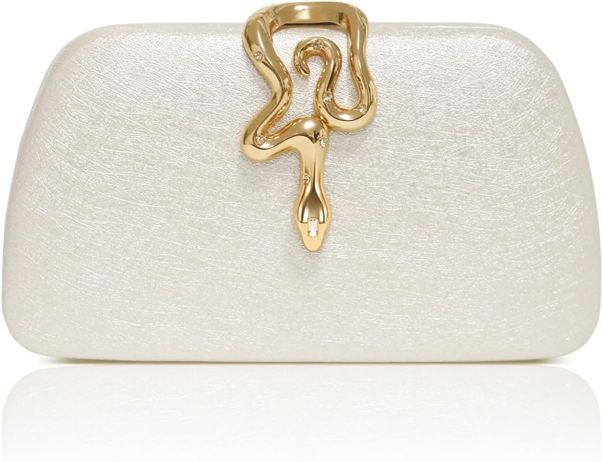 Zaewry Abendtasche Damen Glitzer Abendtasche, elegante Clutch, modische Schlangenleder Abendtasche, Party Clutch