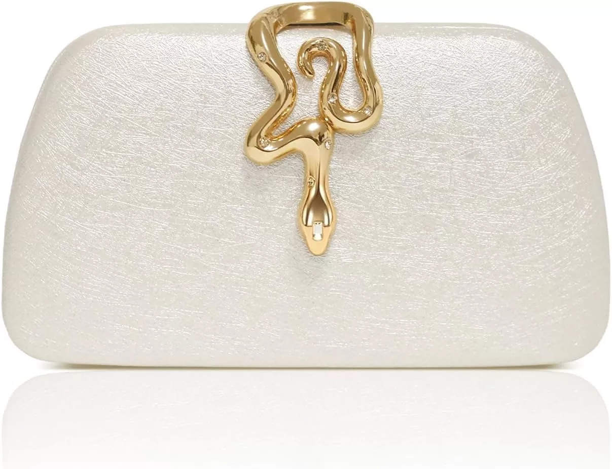 Zaewry Abendtasche Damen Glitzer Abendtasche, elegante Clutch, modische Schlangenleder Abendtasche, Party Clutch