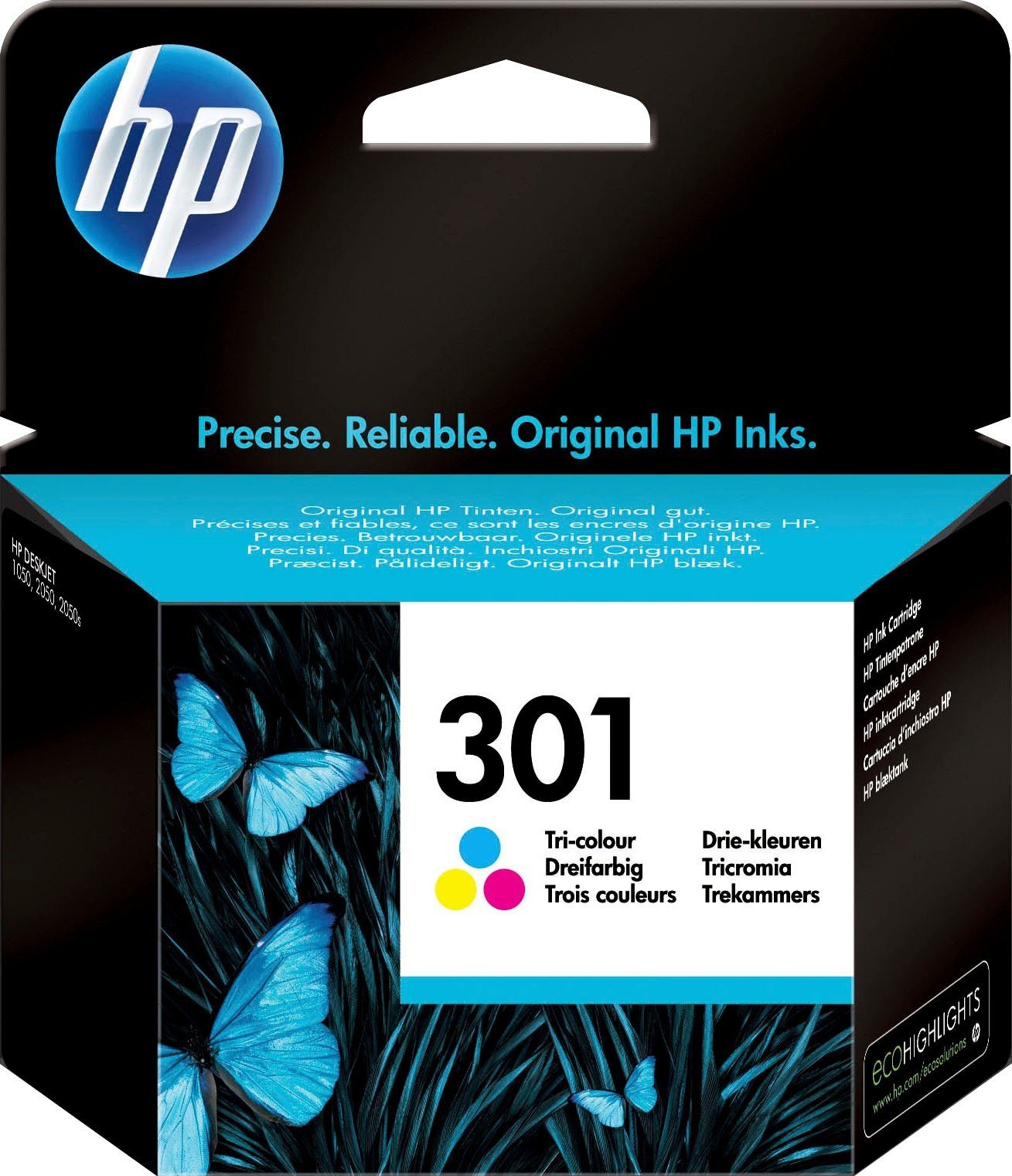 HP HP original Druckerpatrone 301 Tri-colour C/Y/M/ Tintenpatrone (3 Probemonate gratis* drucken)