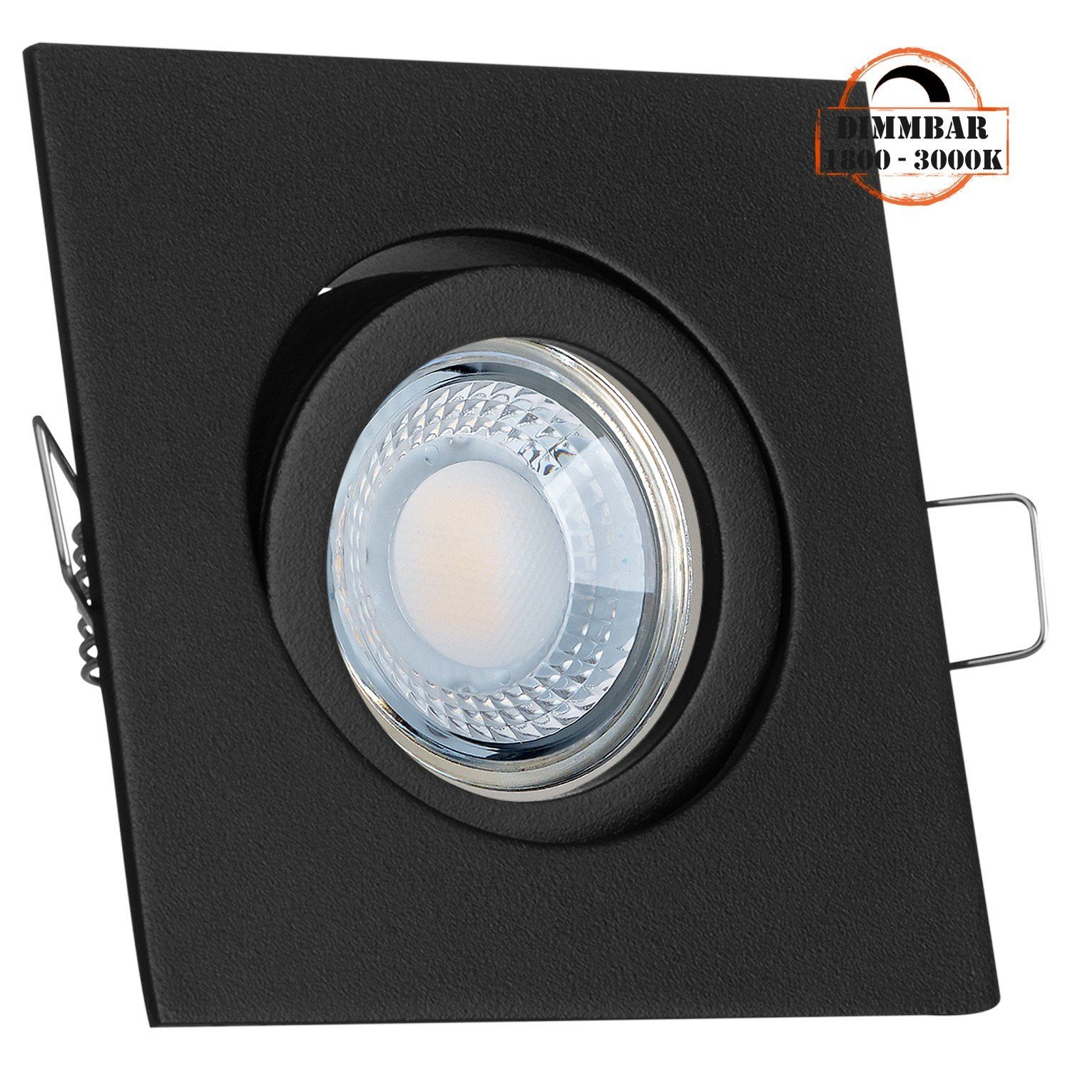 - LEDANDO Einbaustrahler schwarz LED LED LED LEDANDO Einbaustrahler von 5W mit flach in Set extra