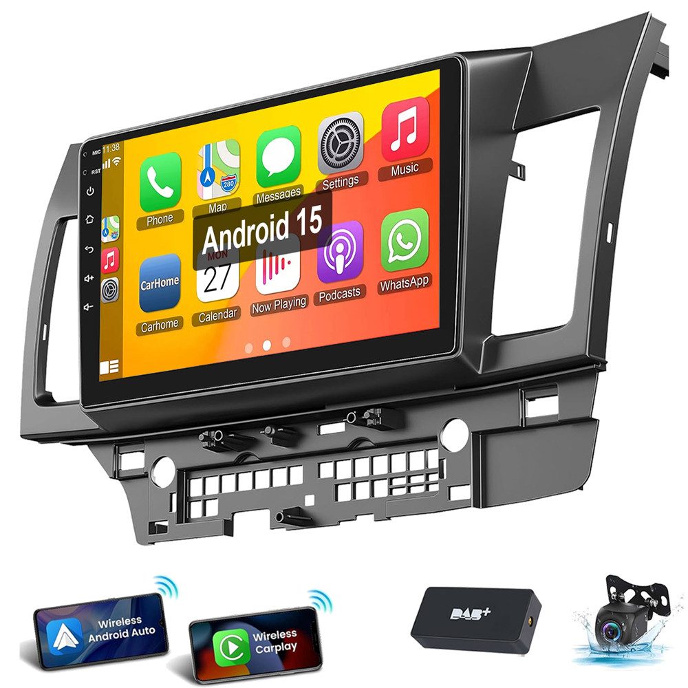 ESSGOO Android 15 Carplay Autoradio Für Mitsubishi Lancer 2008-2017 Autoradio (RDS, FM, GPS NAVI SWC RDS WIFI)
