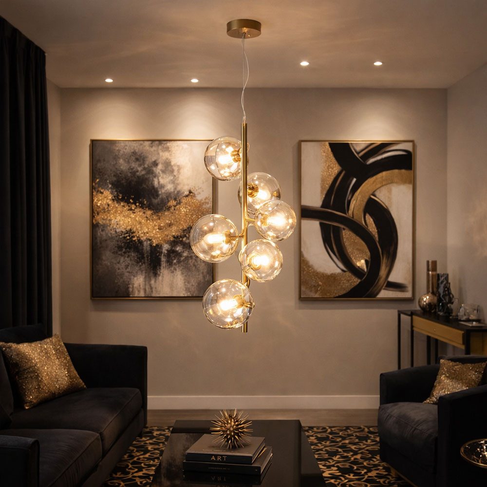 Maytoni Hängeleuchte, Leuchtmittel nicht inklusive, Pendelleuchte Deckenlampe Hängelampe Designleuchte Gold