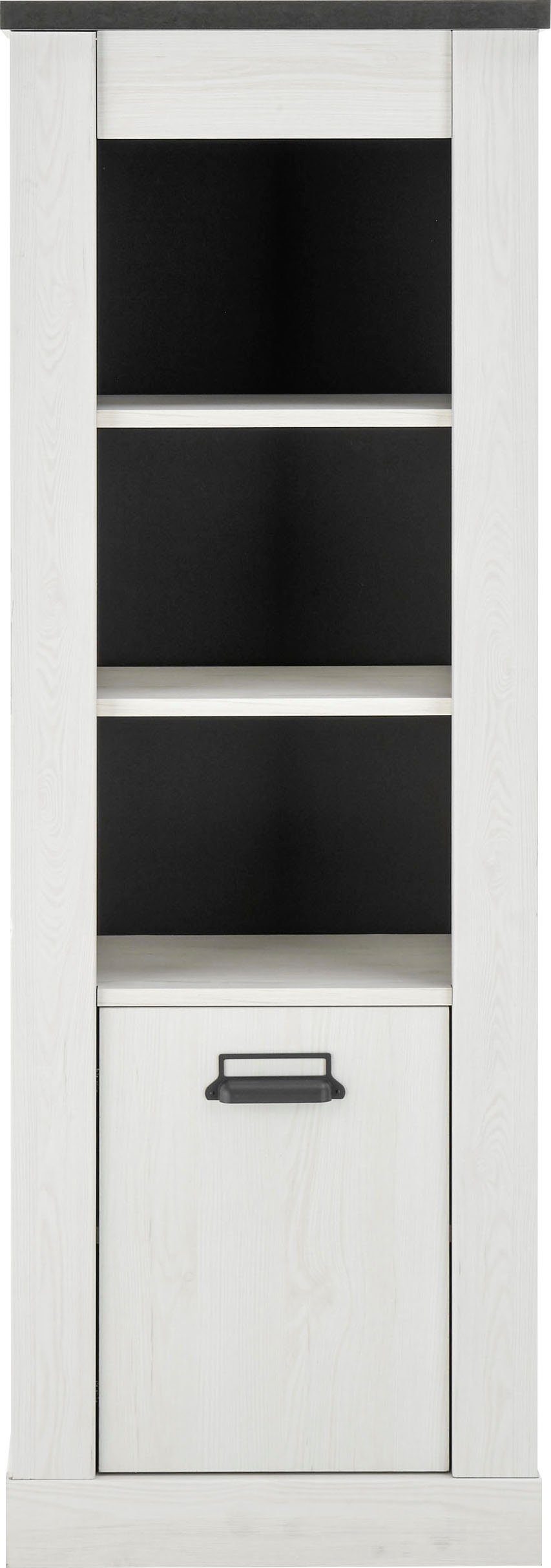 Pinie affaire modernem 146 cm Weiss Midischrank SHERWOOD aus Apothekergriffen Dekor, in Metall, Höhe Home Holz mit Dekor