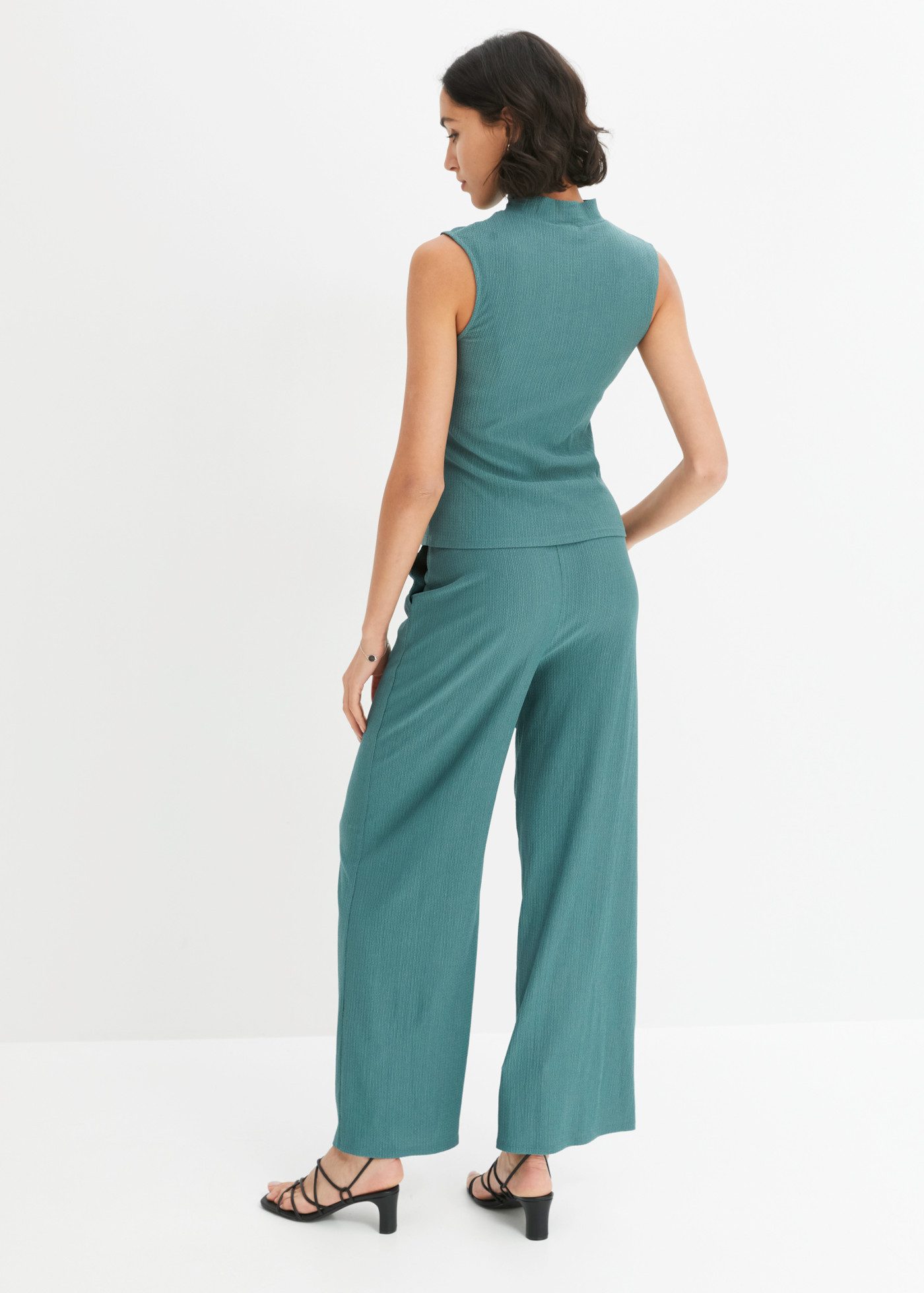 bonprix Overall (Set, 2er) aus Crinklejersey, schmale Passform, ärmellos, im 2er-Set