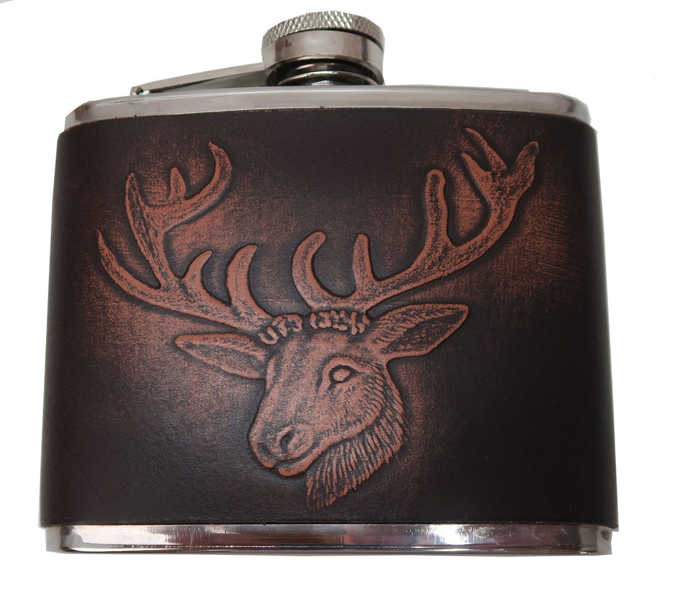 Steinnacher Bärbel Flachmann Flachmann Leder Hirschkopf 150ml