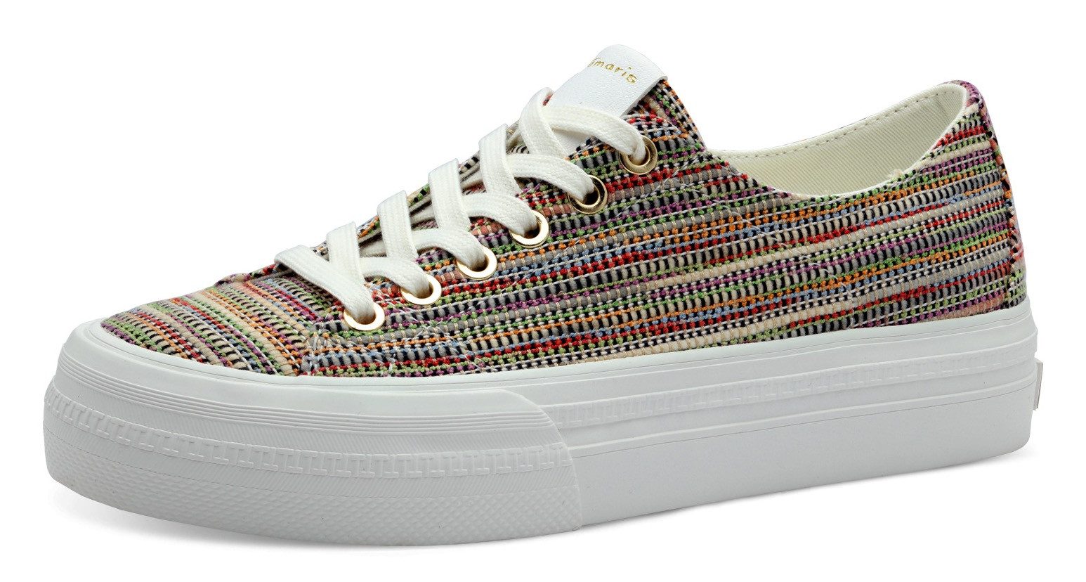 Tamaris Plateausneaker, Freizeitschuh, Halbschuh, Schnürschuh mit Logo an d günstig online kaufen