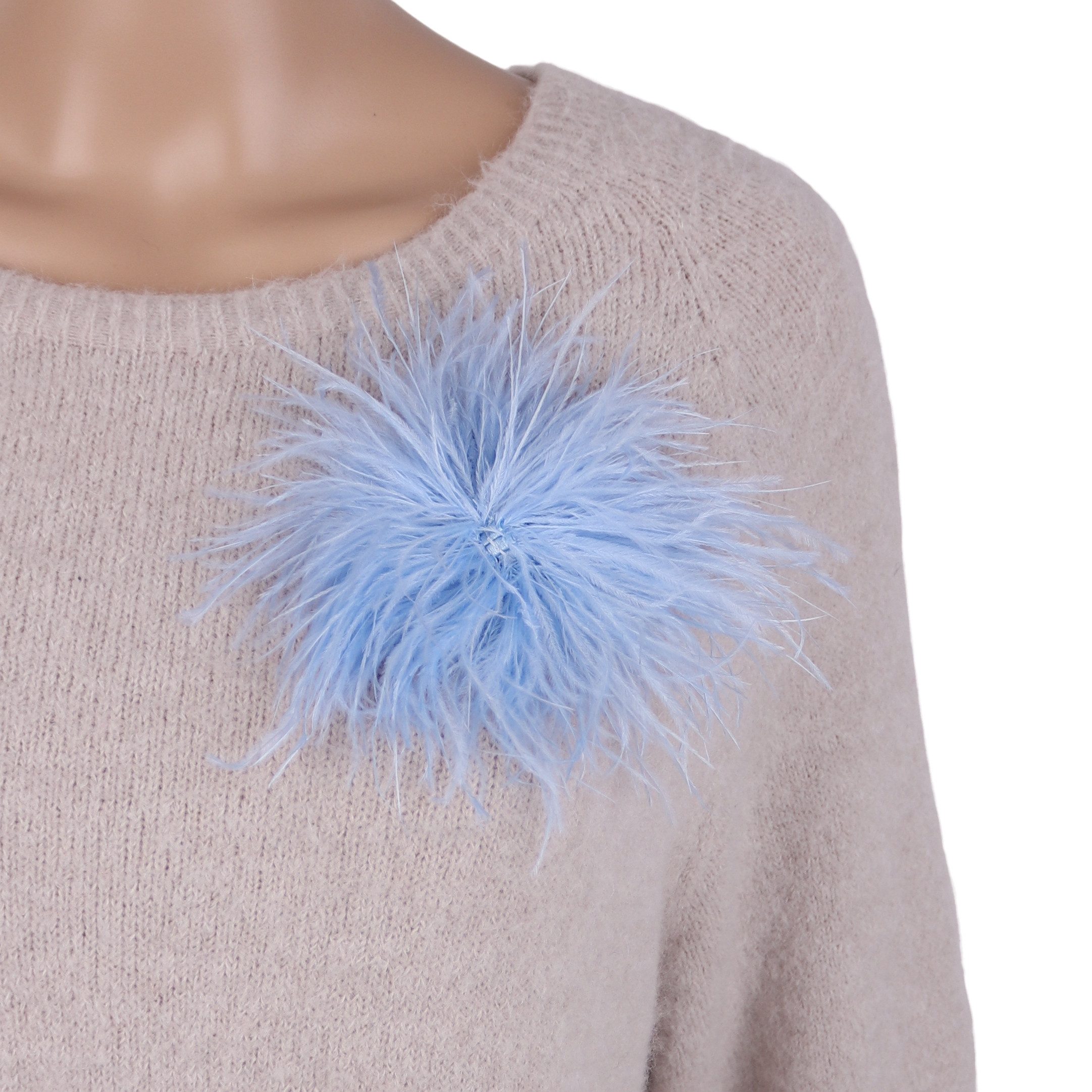 MIRROSI Brosche Edler Federbrosche, Feder-Anstecker im Boho-Vintage Stil, Ausgestattet mit Clip und Anstecknadel für sicheren Halt