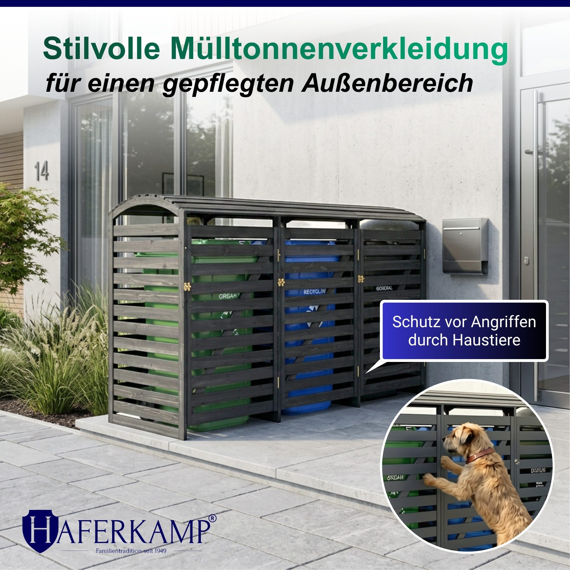 PROREGAL® Mülltonnenbox Mülltonnenbox 3er ARKADE