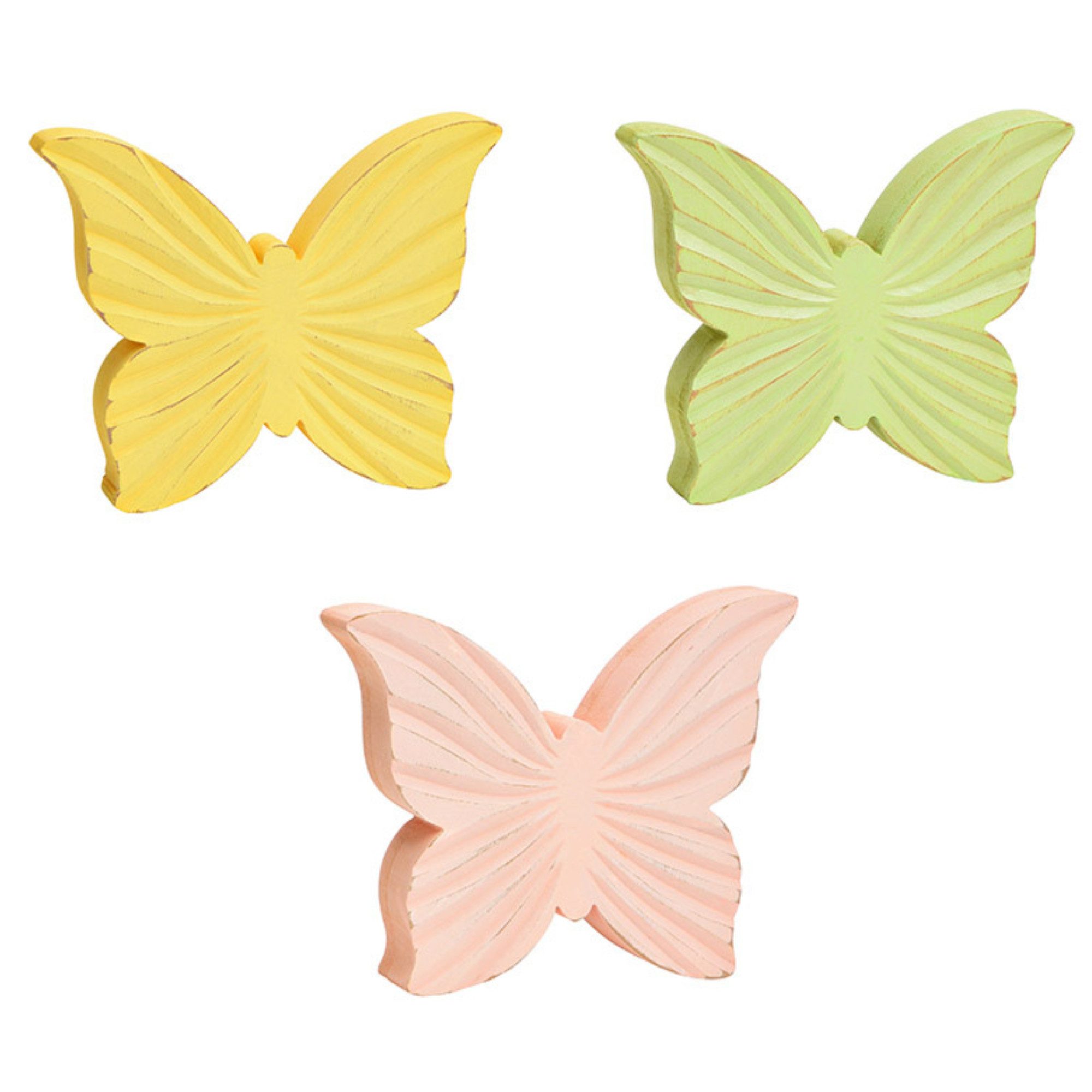 Wurm Dekoobjekt Schmetterling aus Holz, 1 Stück, versch. Farben, 10042576 (1 St)