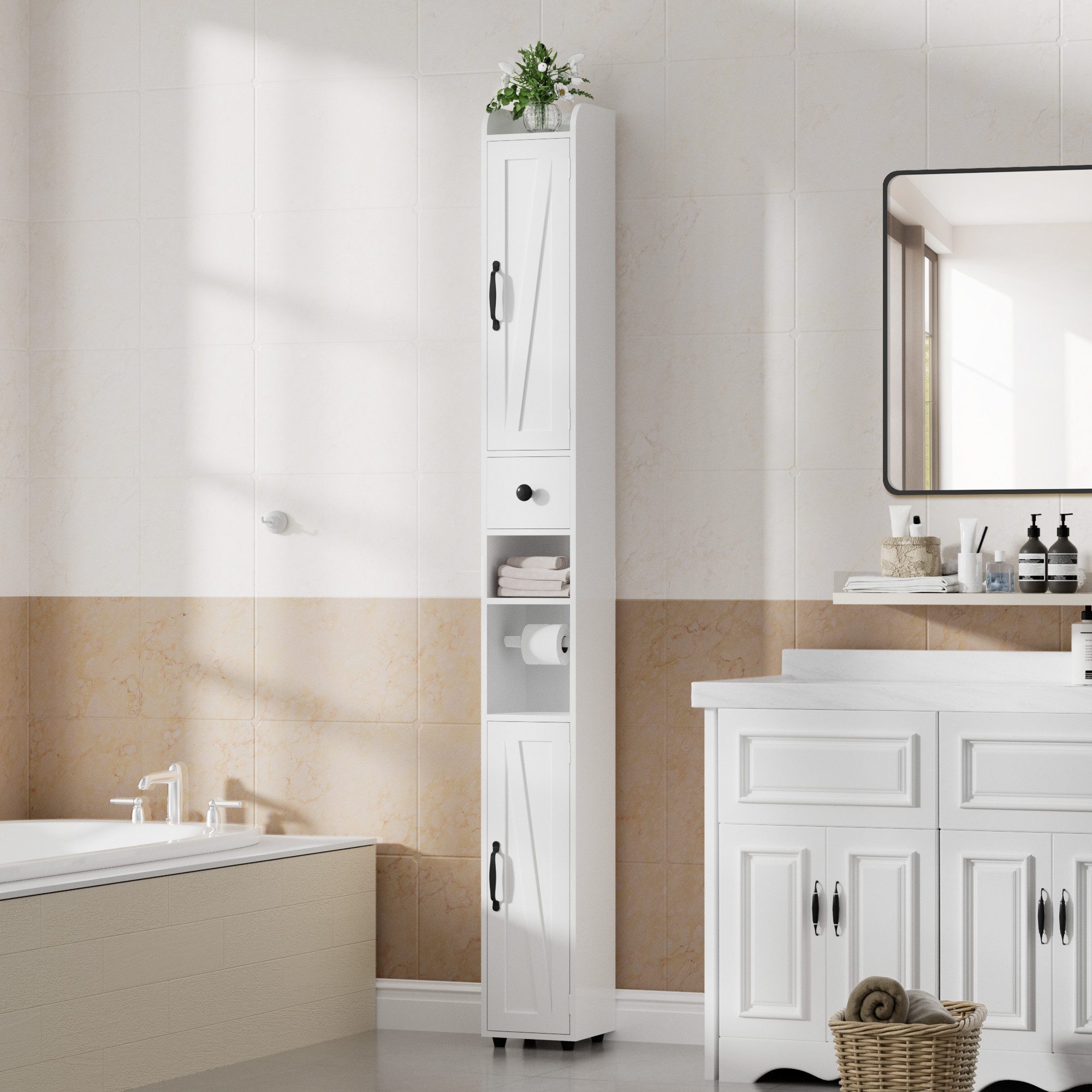 FiveWillowise Hochschrank Badezimmerschrank Schmal, Badschrank mit günstig online kaufen
