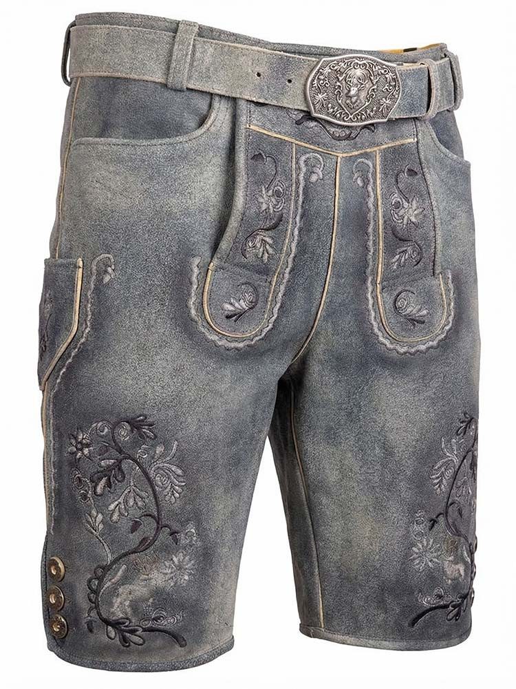 Country Maddox Trachtenlederhose Lederhose kurz Fleesensee rauch antik