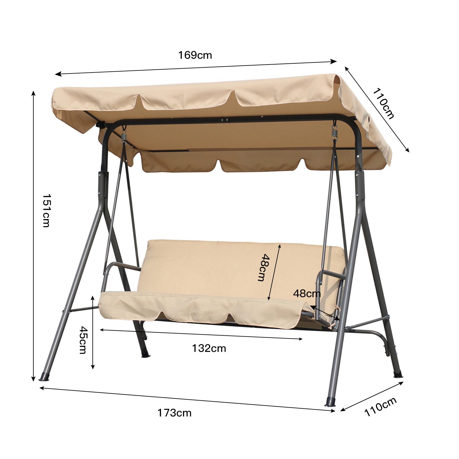 Angel Living Hollywoodschaukel Gartenschaukel 3 Sitzer günstig online kaufen