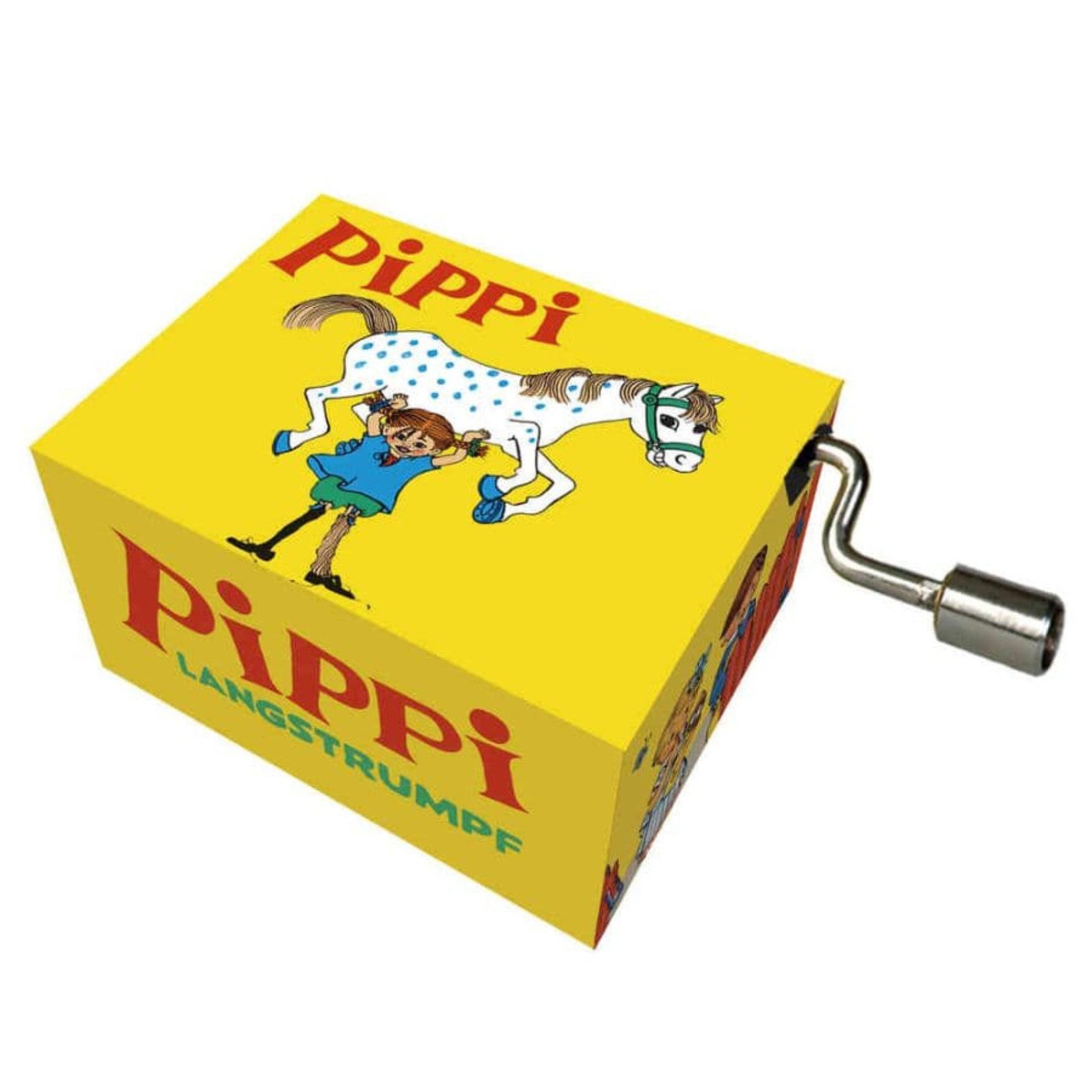 Fridolin Spieluhr Kurbel-Spieldose Spieluhr "Pippi" Hey Pippi Landstrumpf, (Set, 1-tlg), montiert auf Resonanzboden